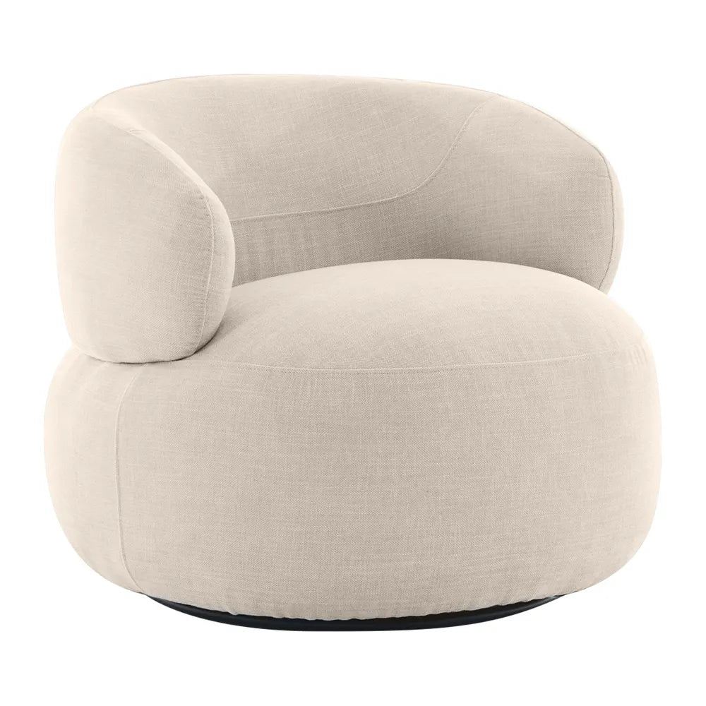 Greenwich Occasional Chair - Natural Chenille Upholstered Accent Chair for Living Room, Bedroom & Office - Comfortable Modern Lounge Seating for Relaxing & Reading