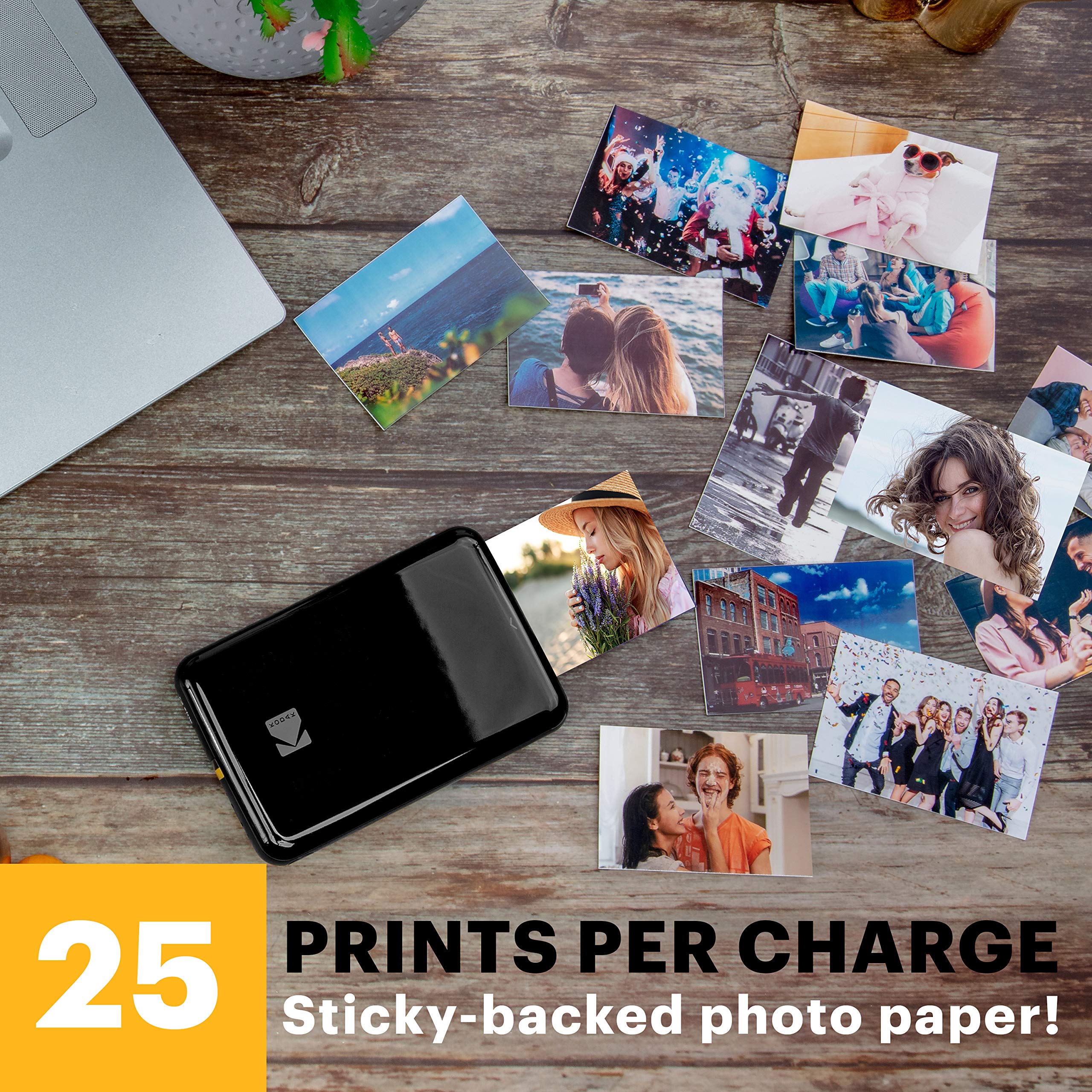 Kodak Step Wireless Mobile Photo Mini Printer (Black) - Compatible with iOS & Android, NFC & Bluetooth - Print 2