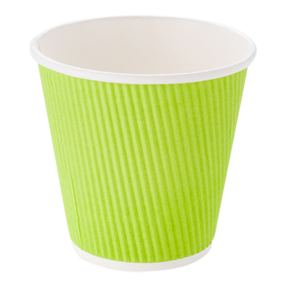 8 oz Eco-Friendly Paper Coffee Cups with Ripple Wall - 3.5