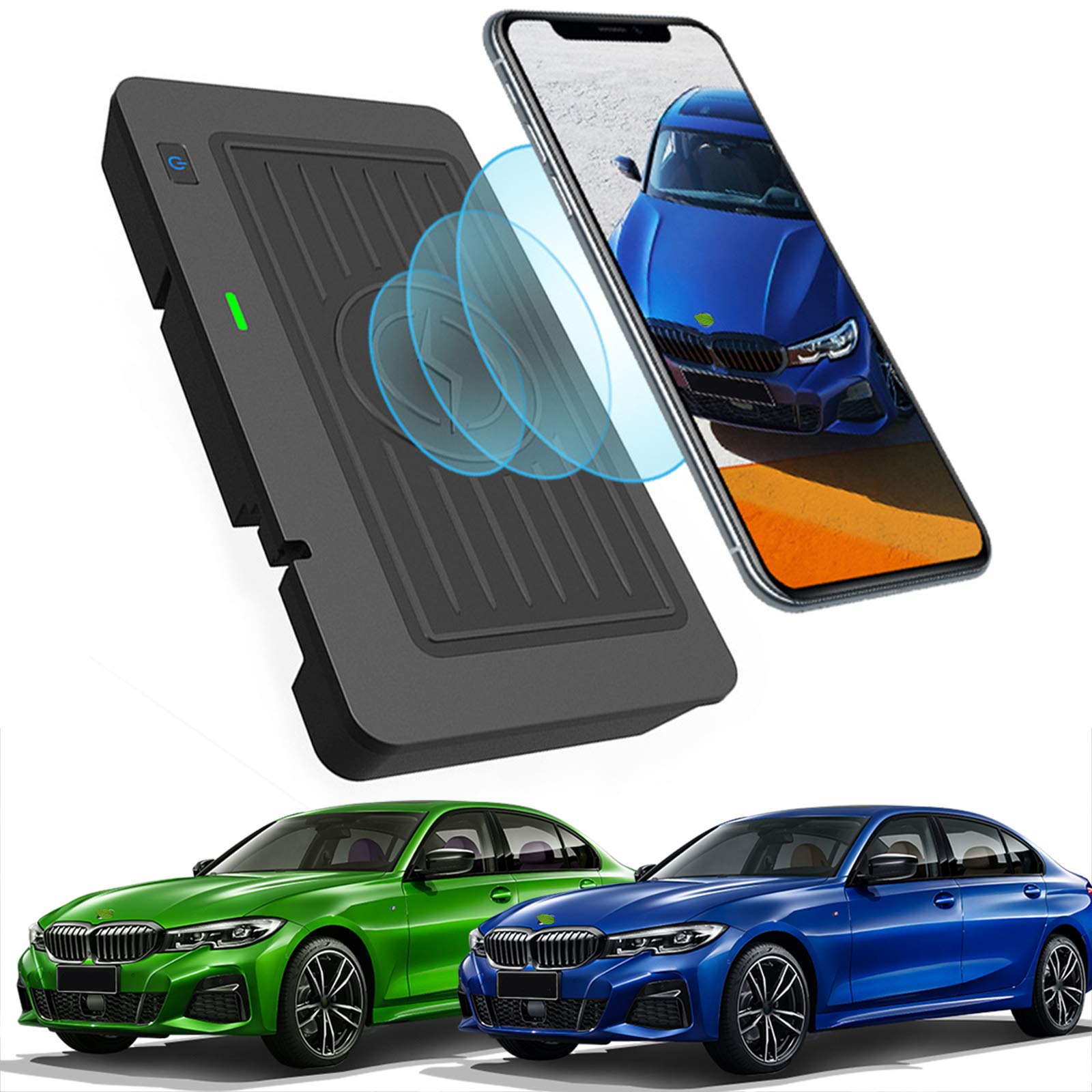 Fast 10W Wireless Car Charger for BMW 3 Series (320i/325i/330i & Li Models) - Qi-Certified Phone Charging Pad for iPhone 12/11/Pro/Max, Galaxy S20/S10, Huawei & Xiaomi - Perfect for Commuting & Road Trips