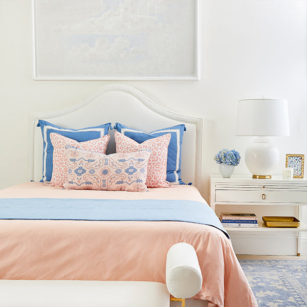 Soft Blush Leo Pillow Cover - Decorative Cushion Case for Bedroom, Living Room & Nursery - Zodiac Lion Print Home Decor