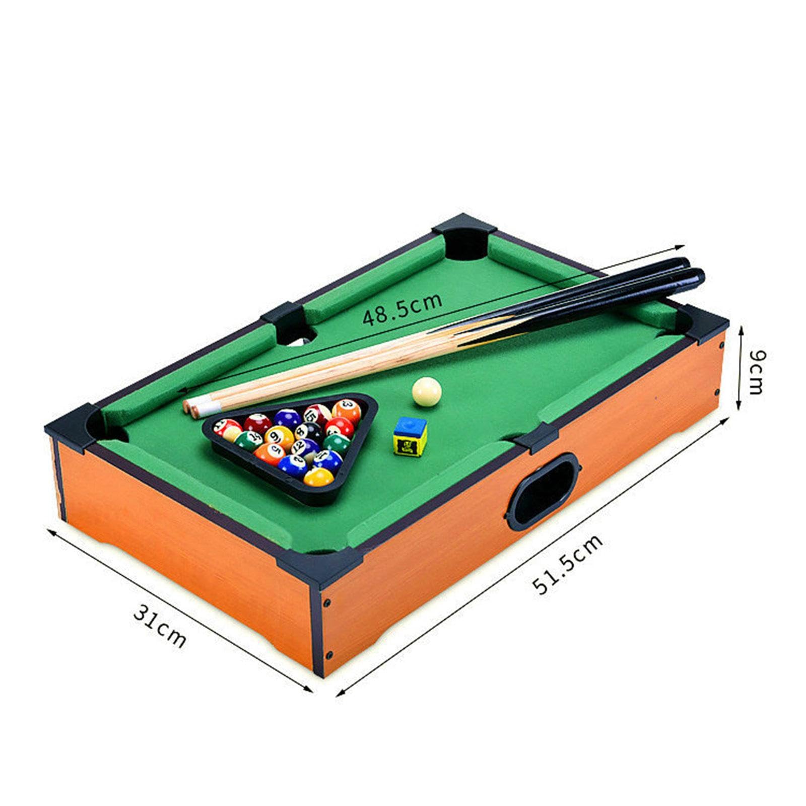 Mini Wooden Table Pool Set with Game Balls - Easy to Install Snooker & Billiards Toy for Travel, Game Room, Indoor Home or Office Desk - Perfect for Family Fun, Parties & Relaxation