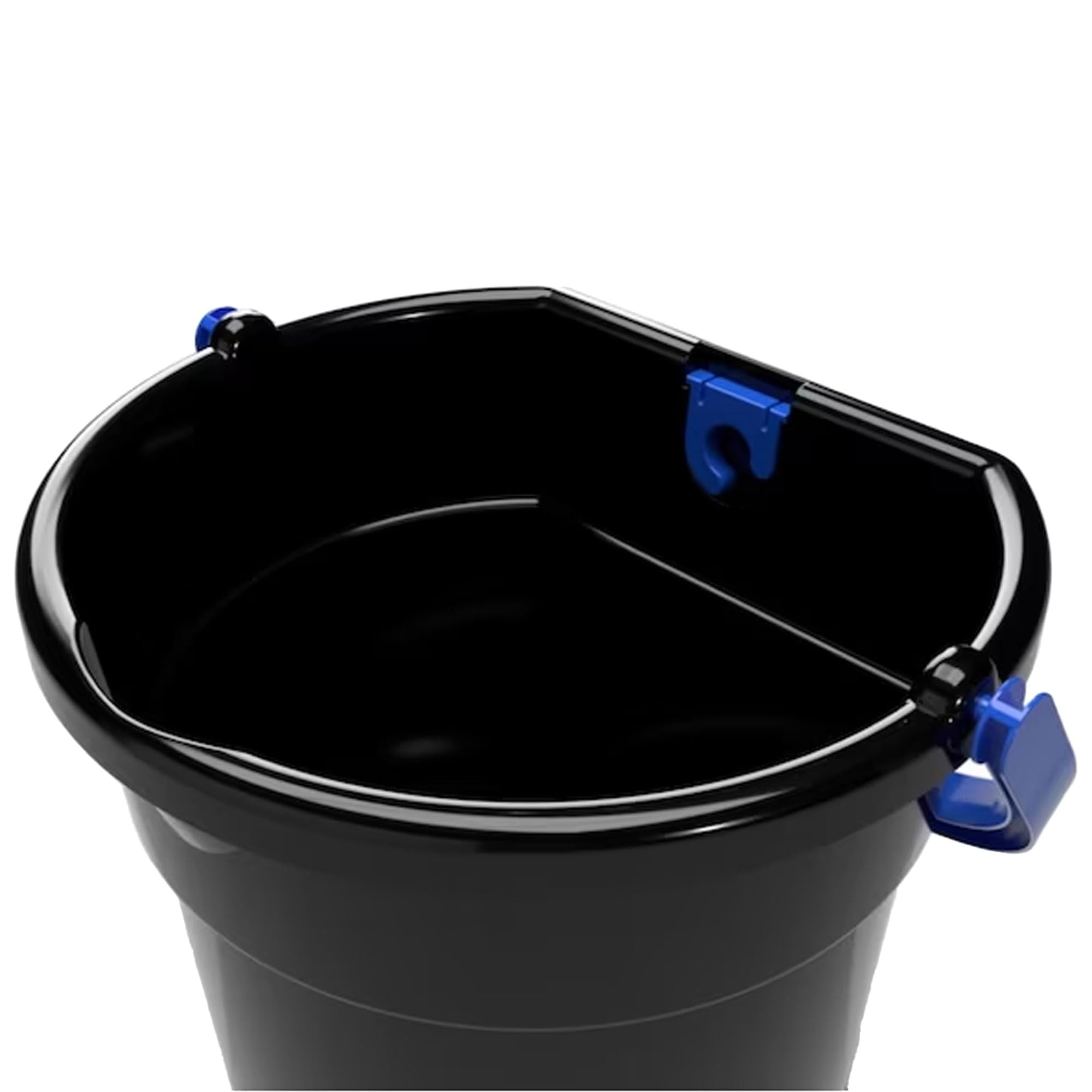 Gracious Living 5.8-Gallon Water Bucket with Built-in Hose Clip & Ergonomic Handle - Heavy Duty Utility Pail for Cleaning, Gardening, Camping & Outdoor Activities (6 Pack, Black/Blue)