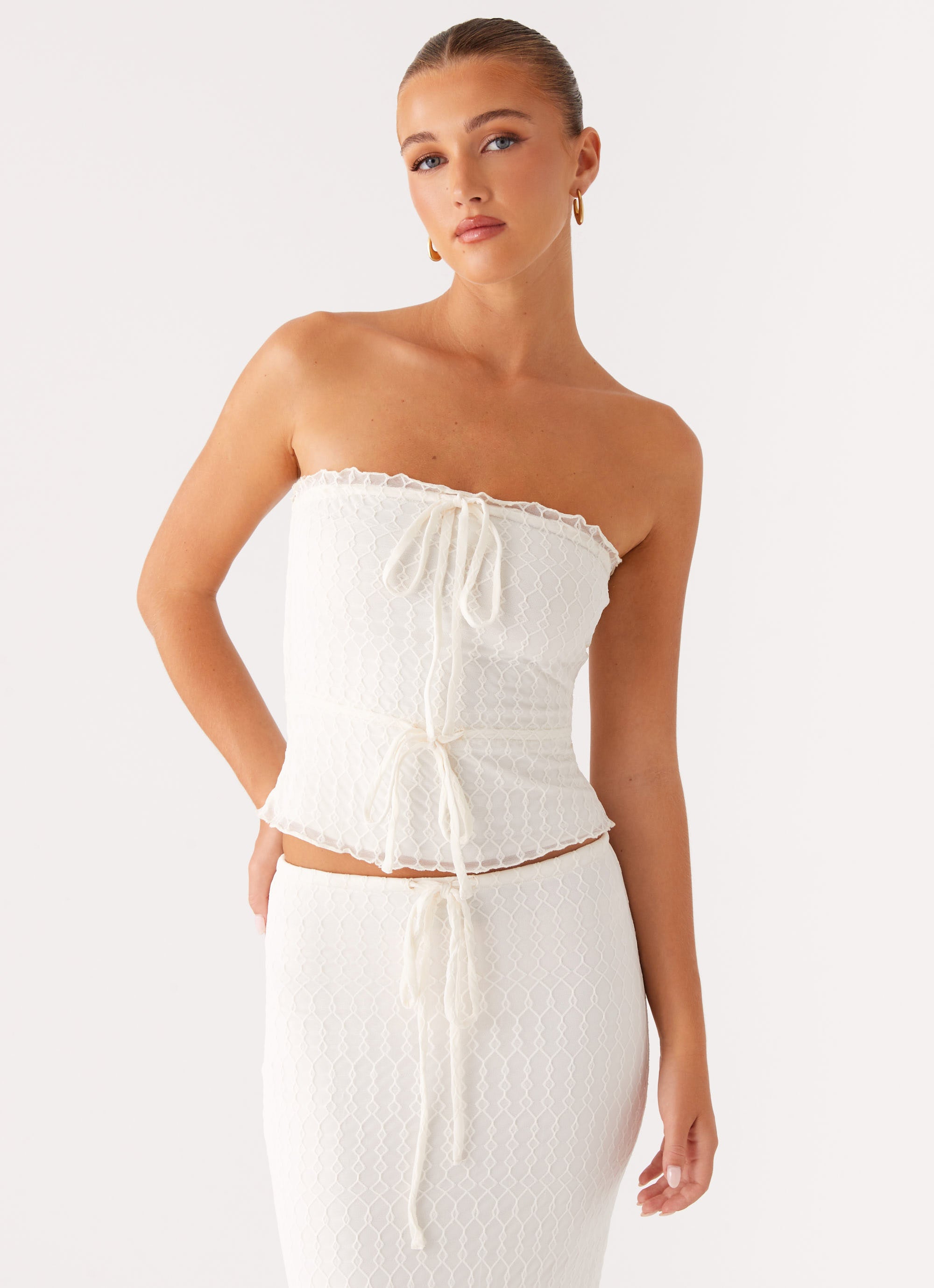 Blakely Women's Ivory Tube Top - Stretchy Sleeveless Casual Shirt for Summer Outfits, Beachwear, and Layering