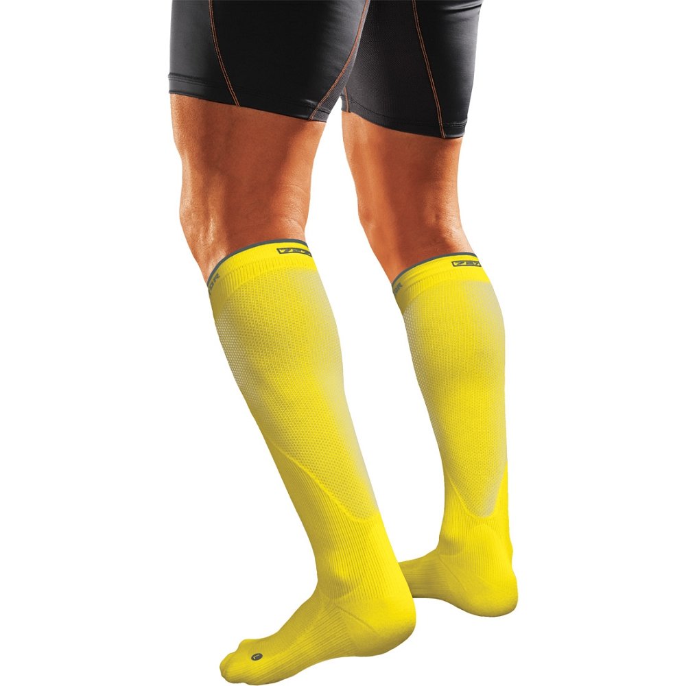 Shock Doctor SVR Recovery Compression Socks for Men & Women - X-Small Size, Yellow - Improve Circulation & Reduce Muscle Fatigue - Perfect for Running, Travel & Post-Workout Recovery