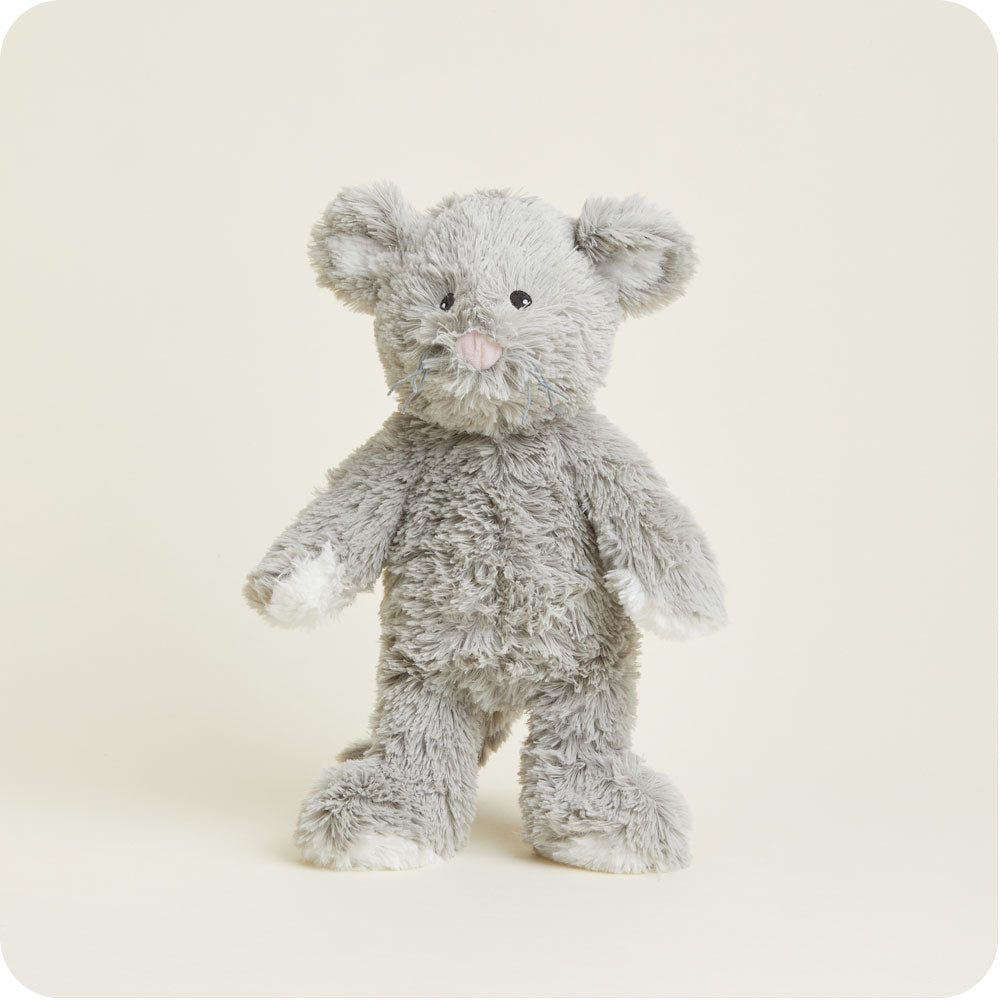 Weighted Heated Gray Stuffed Animal Mouse - Warmies Plush Toy for Stress Relief & Comfort - Perfect for Anxiety Relief, Warmth, and Relaxation at Home or Office