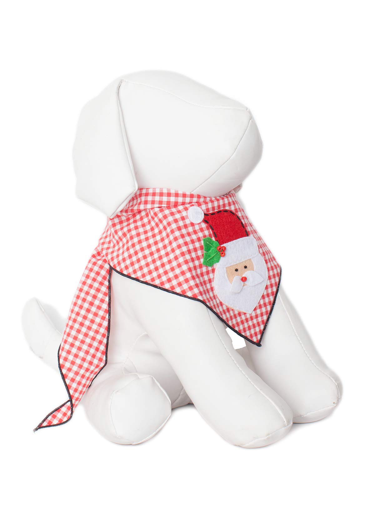 Santa Claus Dog Bandanas for Medium to Large Dogs - 100% Cotton Christmas Pet Bandana with Designer Applique - Perfect for Holiday Photos, Parties & Festive Outfits