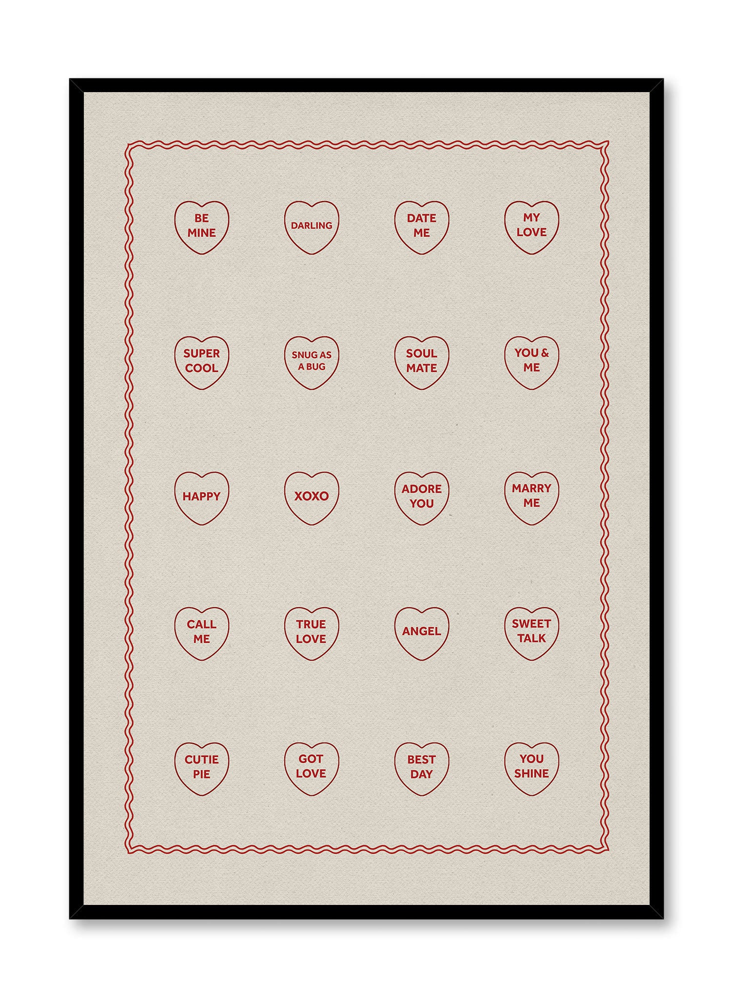 Sweetheart Candy Poster - Valentine's Day Decor, Romantic Wall Art for Bedroom, Living Room, Party Decoration