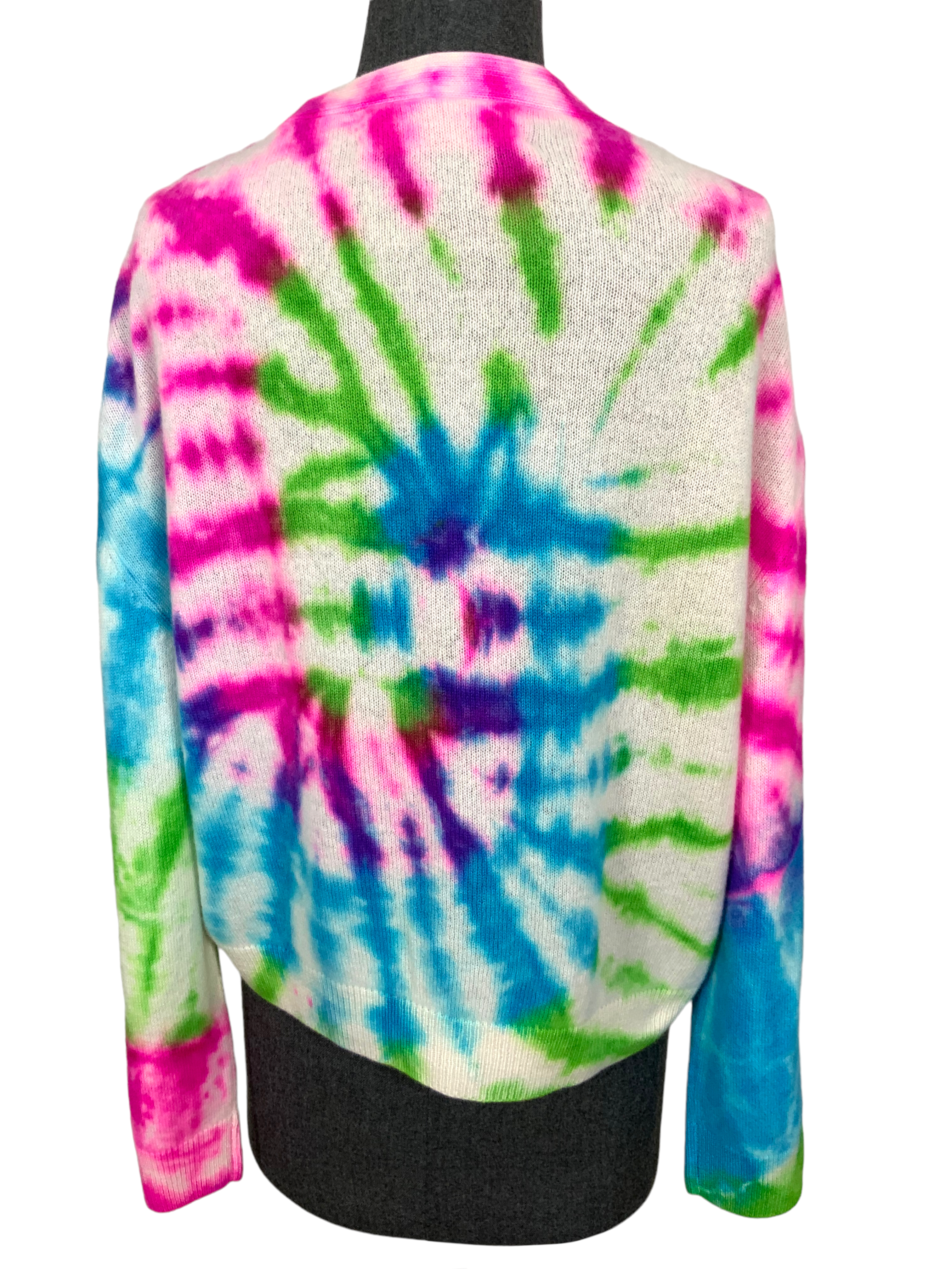 The Elder Statesman Tie Dye Cashmere Cardigan Women's Size S - Soft Luxury Sweater for Fall & Winter, Perfect for Casual Outings & Cozy Evenings