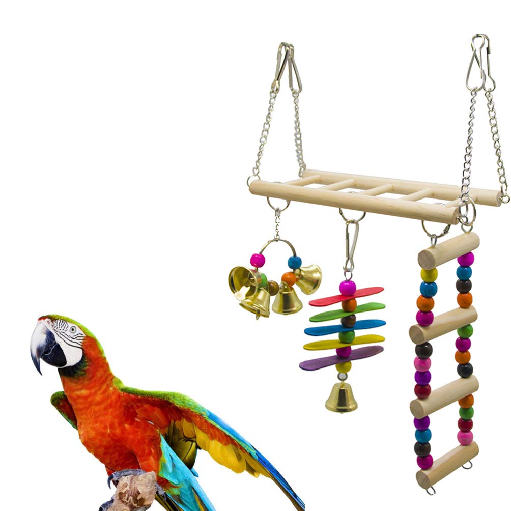 Balacoo Natural Bite-Resistant Hamster & Parrot Climbing Ladder Toy - 1PC Durable Pet Bird Supplies for Parakeets, Cockatiels, Small Birds - Perfect for Cage Enrichment & Exercise