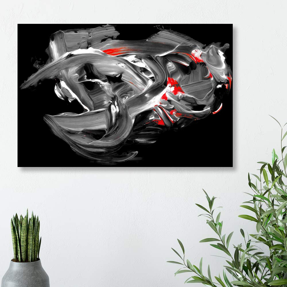 Abstract Oil Texture Canvas Wall Art - 32x48 Inch Framed Painting for Bedroom & Living Room Decor | Modern Home Wall Decor | Perfect for Housewarming Gifts & Interior Design