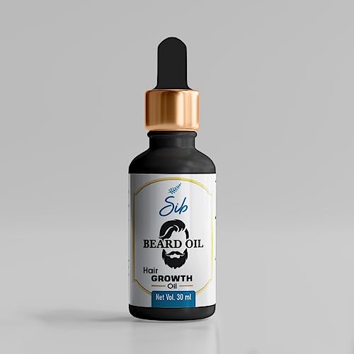 Premium Sib Beard Oil for Men - Non-Sticky & Lightweight Formula with Almond Oil, Aloe Vera & Vitamin E - 30ml Bottle for Soft, Hydrated Facial Hair - Ideal for Daily Grooming & Beard Care Routine