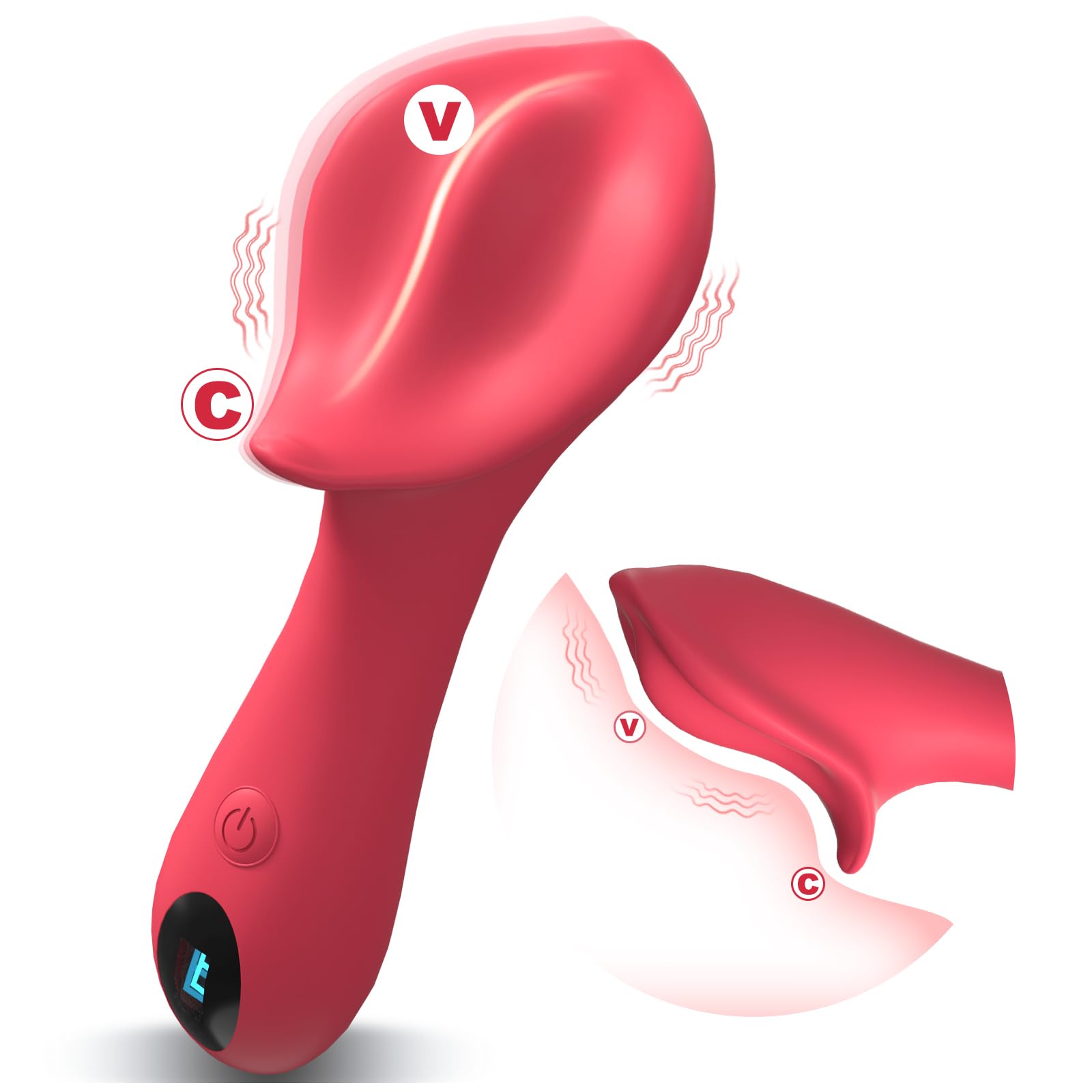 9-Speed Vibrating Wand for Women - 3-in-1 Clitoral, Vaginal & Nipple Stimulator with LCD Display | Rechargeable Adult Sex Toy for Solo Play & Couples | Enhance Intimacy & Female Pleasure in Bedroom & Travel