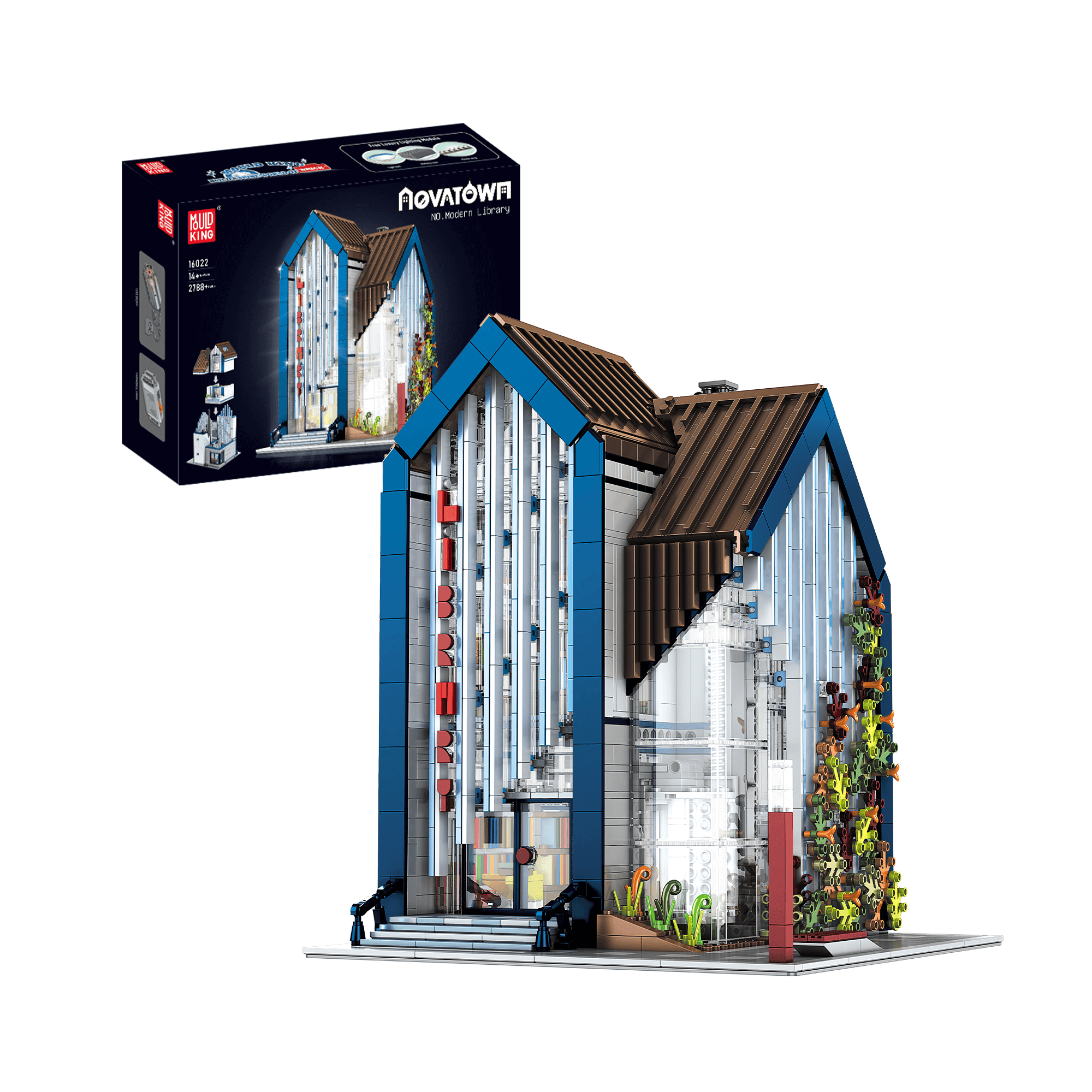 Mould King 16022 Modern Library Building Set - 2,788 Piece DIY Model Kit for Adults & Teens | Creative Home Decor & Gift for Book Lovers | Perfect for Display, Collection & Relaxing Building Projects