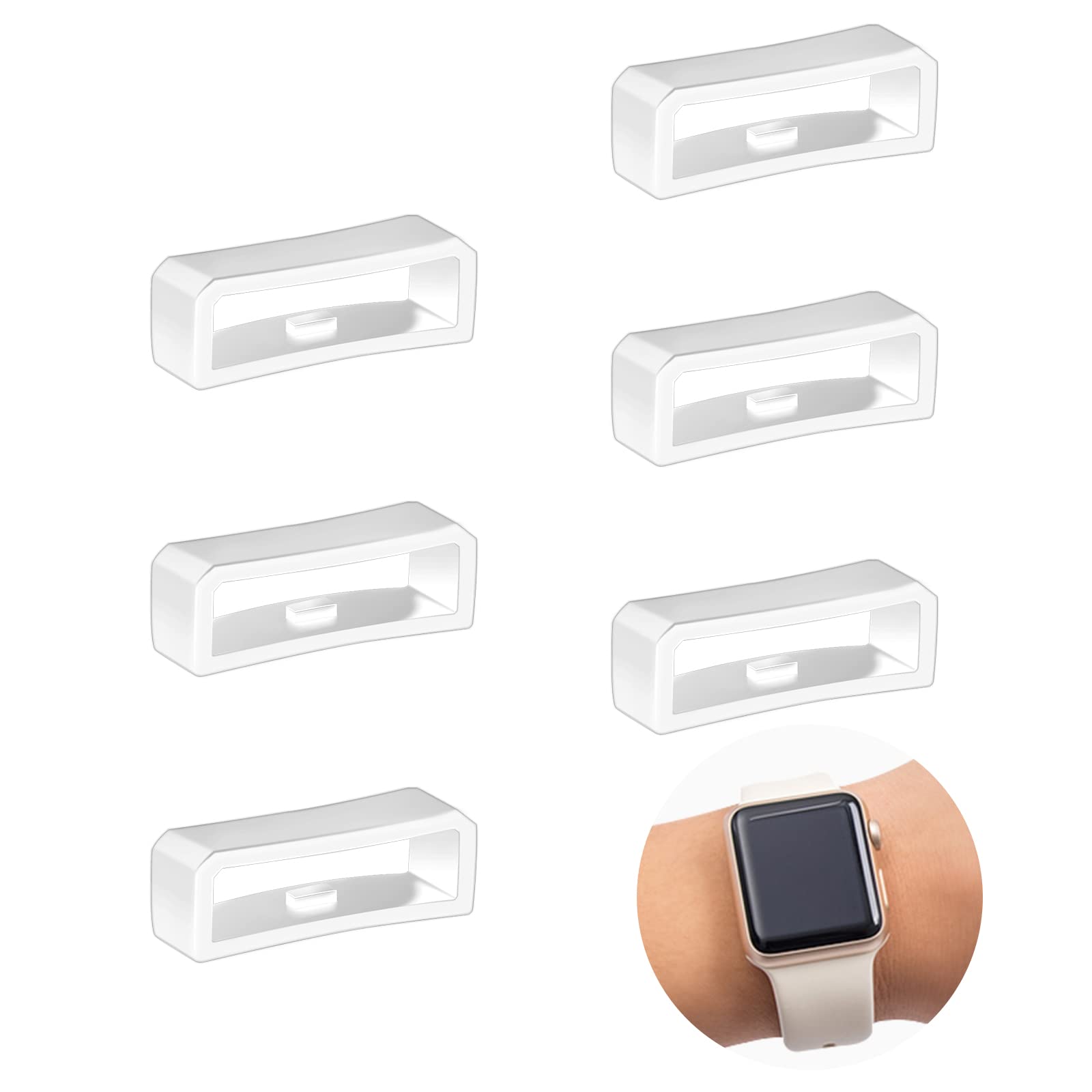 SAVITA Silicone Watch Strap Holder Loop - Replacement Watch Band Keeper Retainer for Apple Watch, Garmin, Fitbit - Secure Your Watch Bands While Running, Swimming & Daily Activities