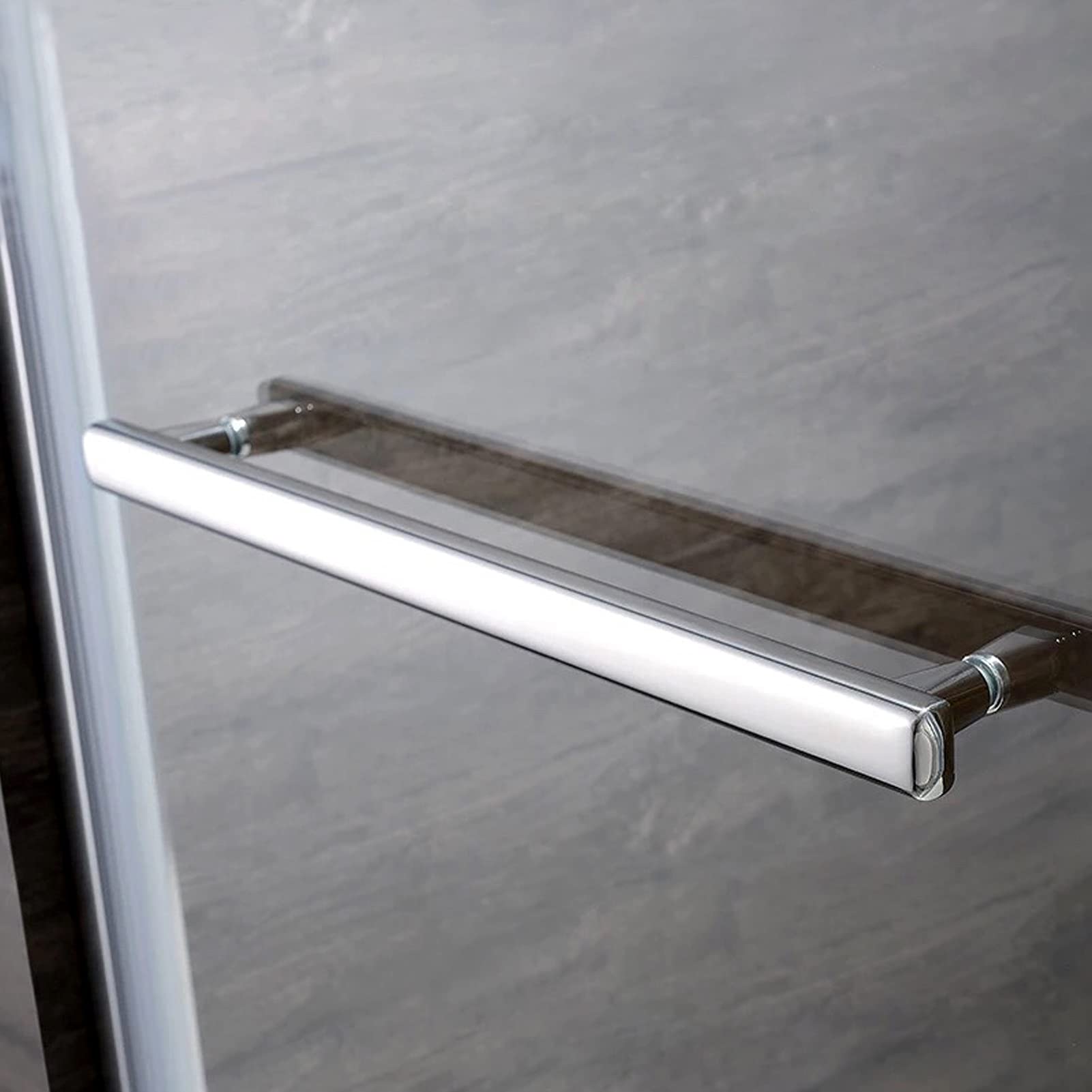 Stainless Steel Glass Door Handle for Bathroom - 400mm Full Polished Single-Sided Pull Handle Replacement - Perfect for Shower Doors, Glass Cabinets & Modern Interior Design