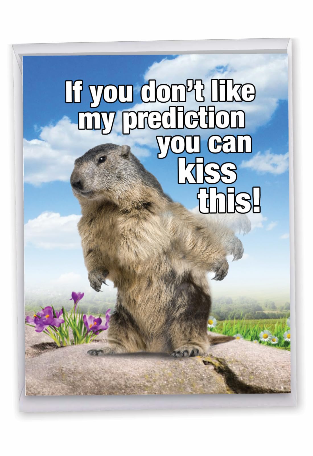 Funny Jumbo Birthday Card - 8.5 x 11 Inch Large Animal Humor Greeting Card with Groundhog Prediction (J5697BDG) - Perfect for Birthday Parties, Office Celebrations & Humorous Gift Giving