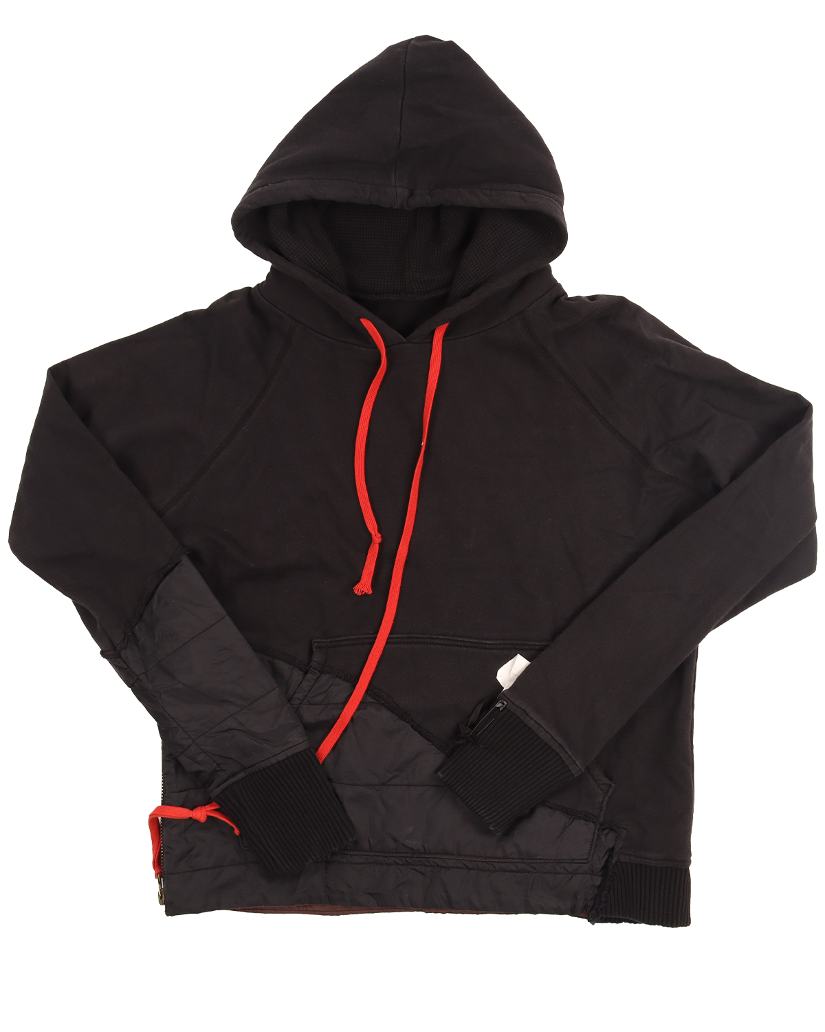 50/50 Black Puffer Hoodie with Tags - Warm Winter Jacket for Men & Women | Perfect for Outdoor Activities, Streetwear Fashion, and Cold Weather Protection