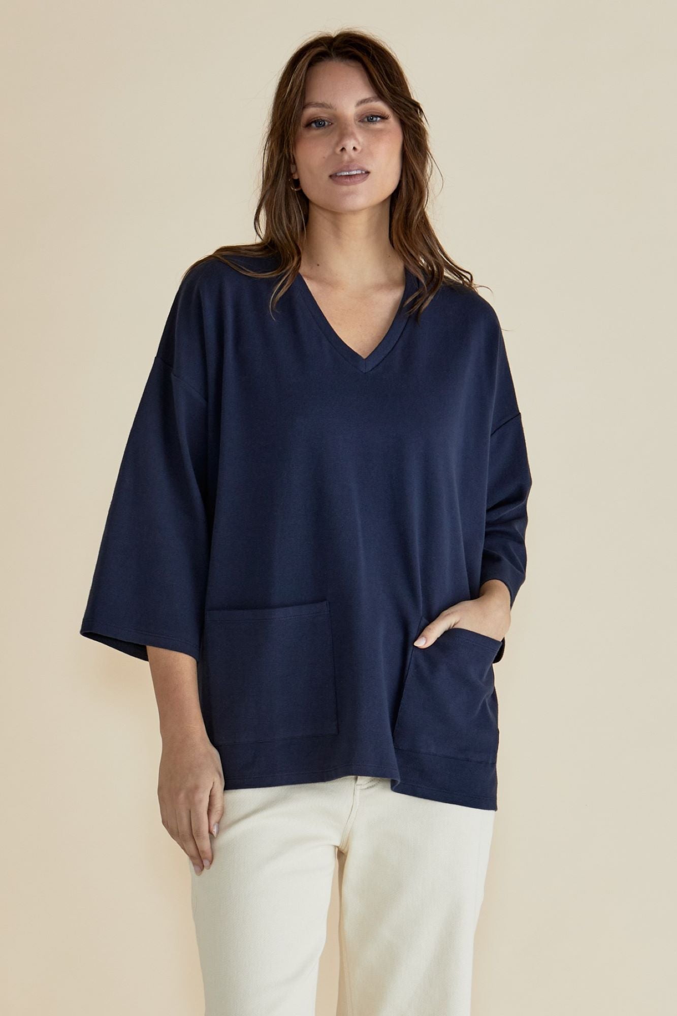 Betty Basics Women's Raven Top in Navy Blue - Stylish & Comfortable Casual Wear for Everyday Outfits