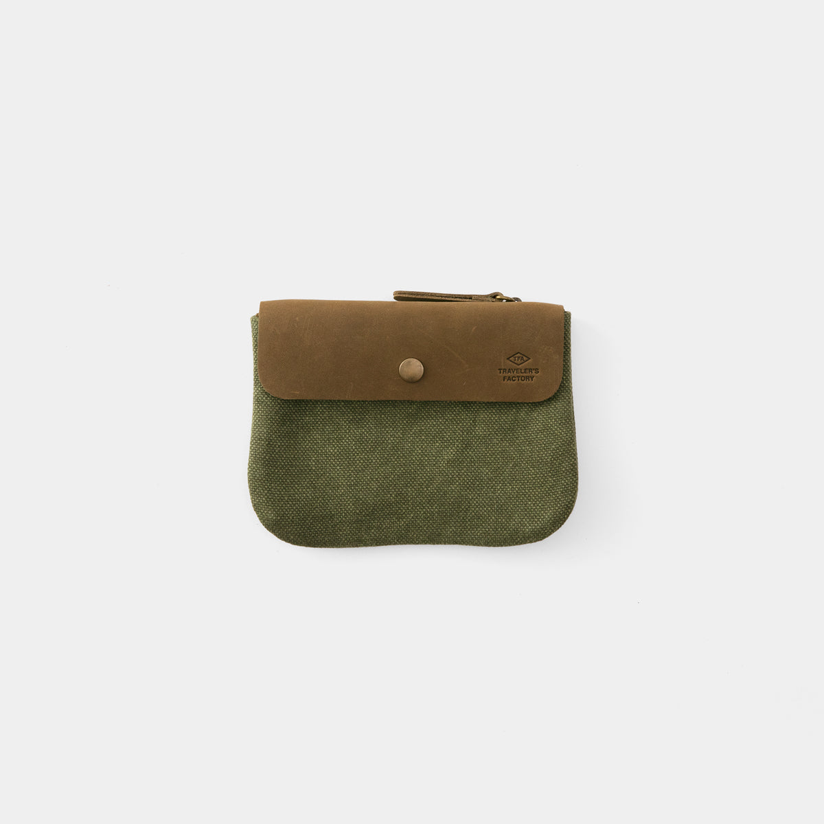 TRAVELER'S COMPANY Traveler's Factory Canvas Pouch SS Size - Olive Green | Compact Travel Organizer for Passport, Wallet & Essentials | Perfect for Daily Commute & Adventure Trips