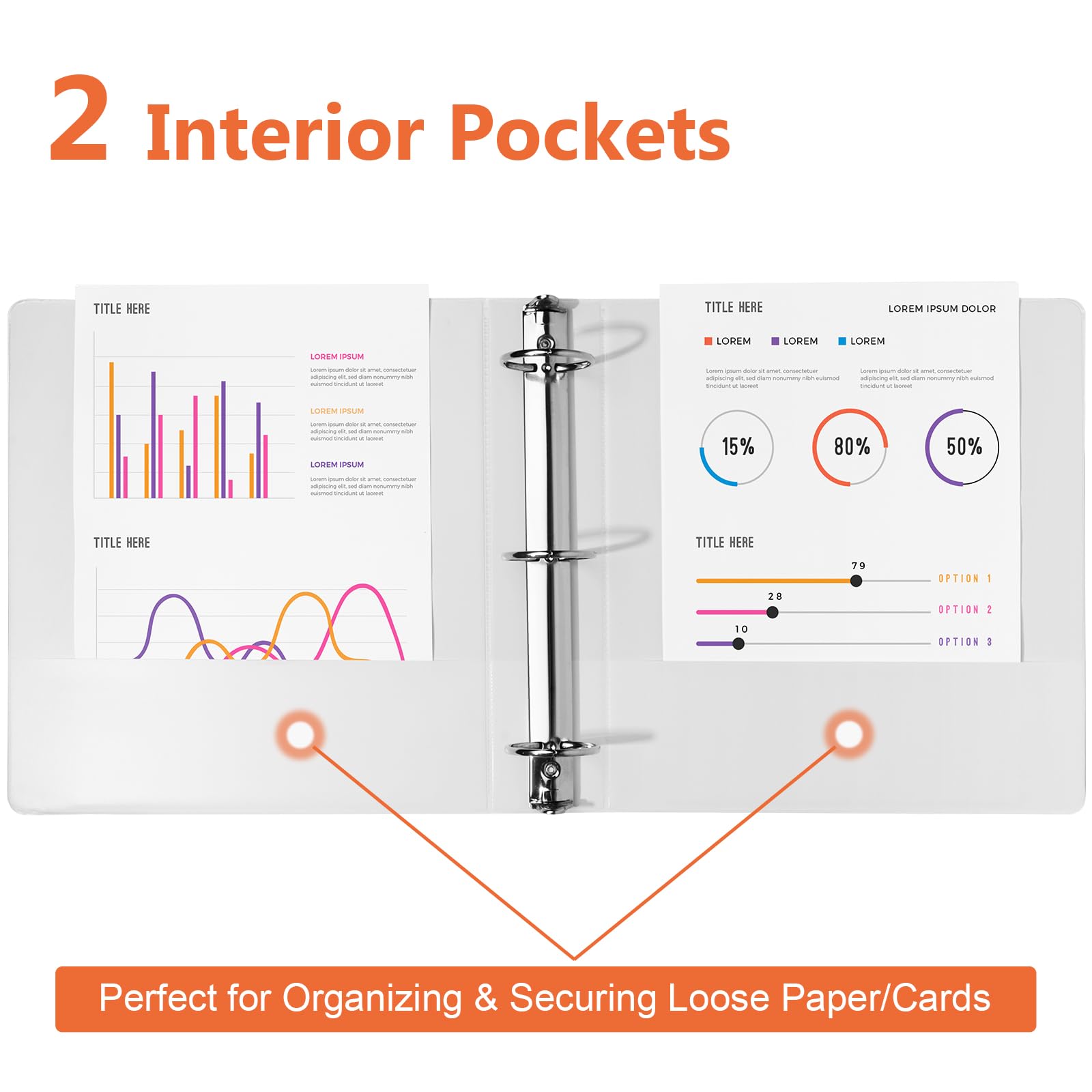 2-Inch 3-Ring Binders with Pockets - Durable 2
