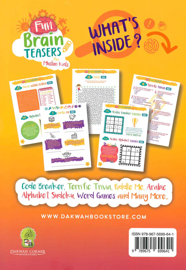 Islamic Brain Teasers for Kids - Fun Educational Puzzles for Muslim Children - Perfect for Home, School & Ramadan Activities