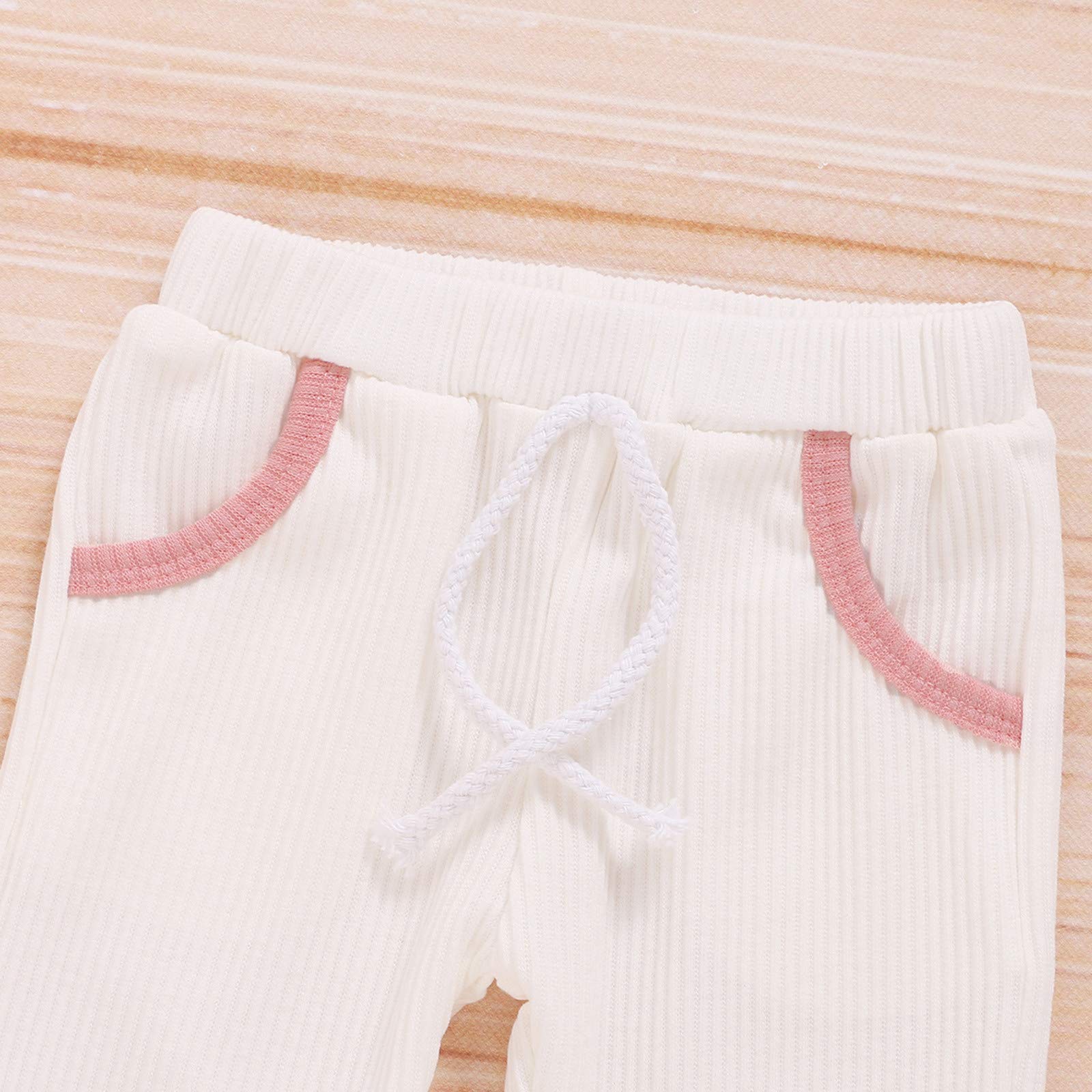 Newborn Baby Clothes Set 0-4 Years | Unisex Long Sleeve Pullover & Pants Outfit | Warm Cotton Solid Color Infant Wear (White, 3-6 Months) | Perfect for Winter, Photoshoots & Daily Comfort