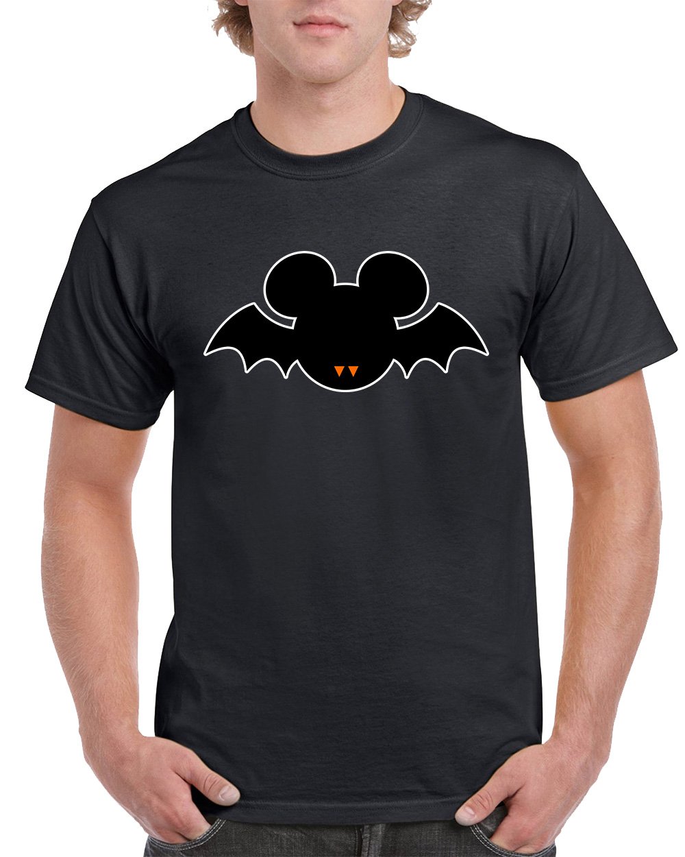 Scary Mickey Bat Halloween Men's T-Shirt - Spooky Crew Neck Tee for Costume Parties & Trick or Treating