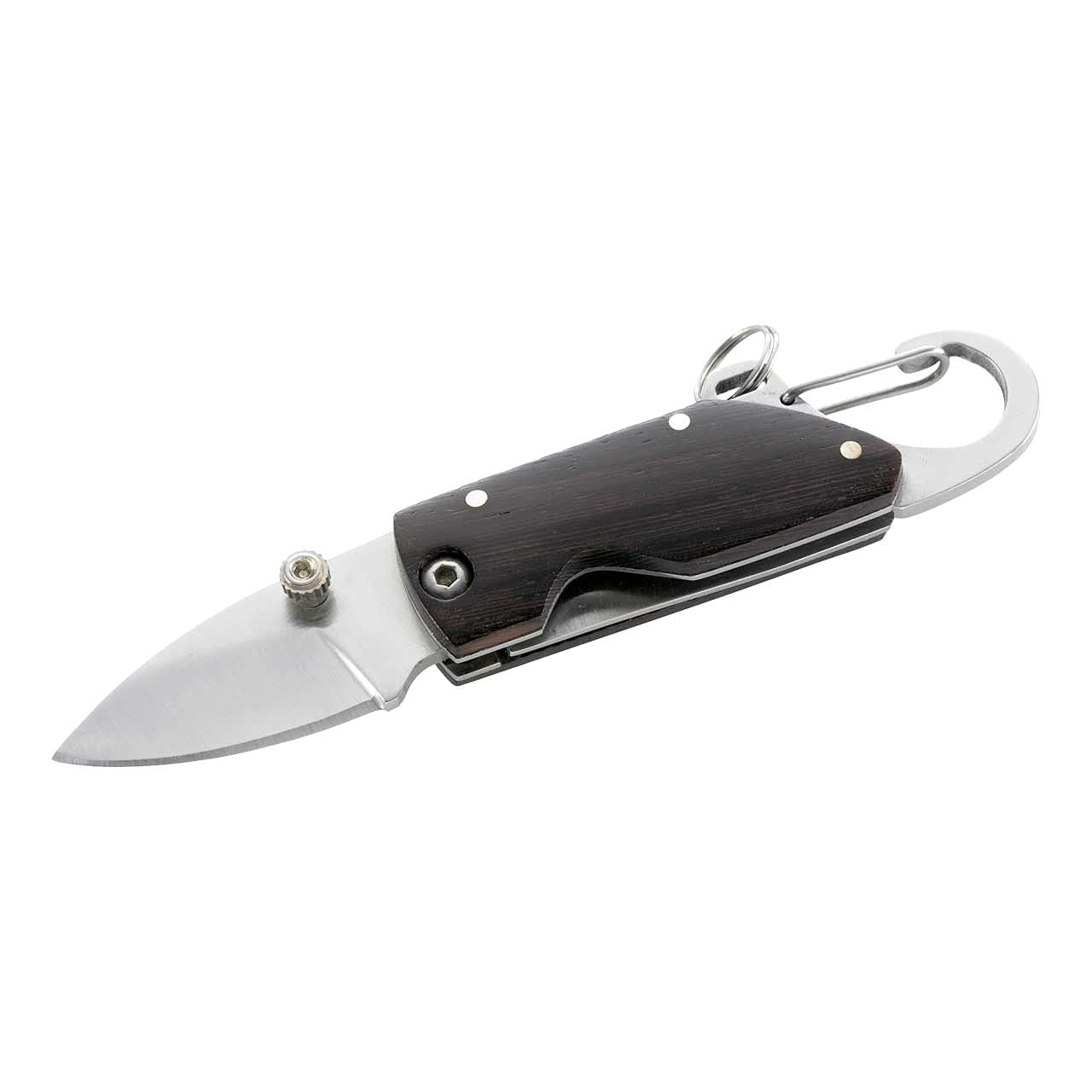 Premium Folding Pocket Knife with Tagayasan Wood Handle - Compact Carabiner Mini Knife for Camping, Hiking & Everyday Carry (EDC) - 201505 Model