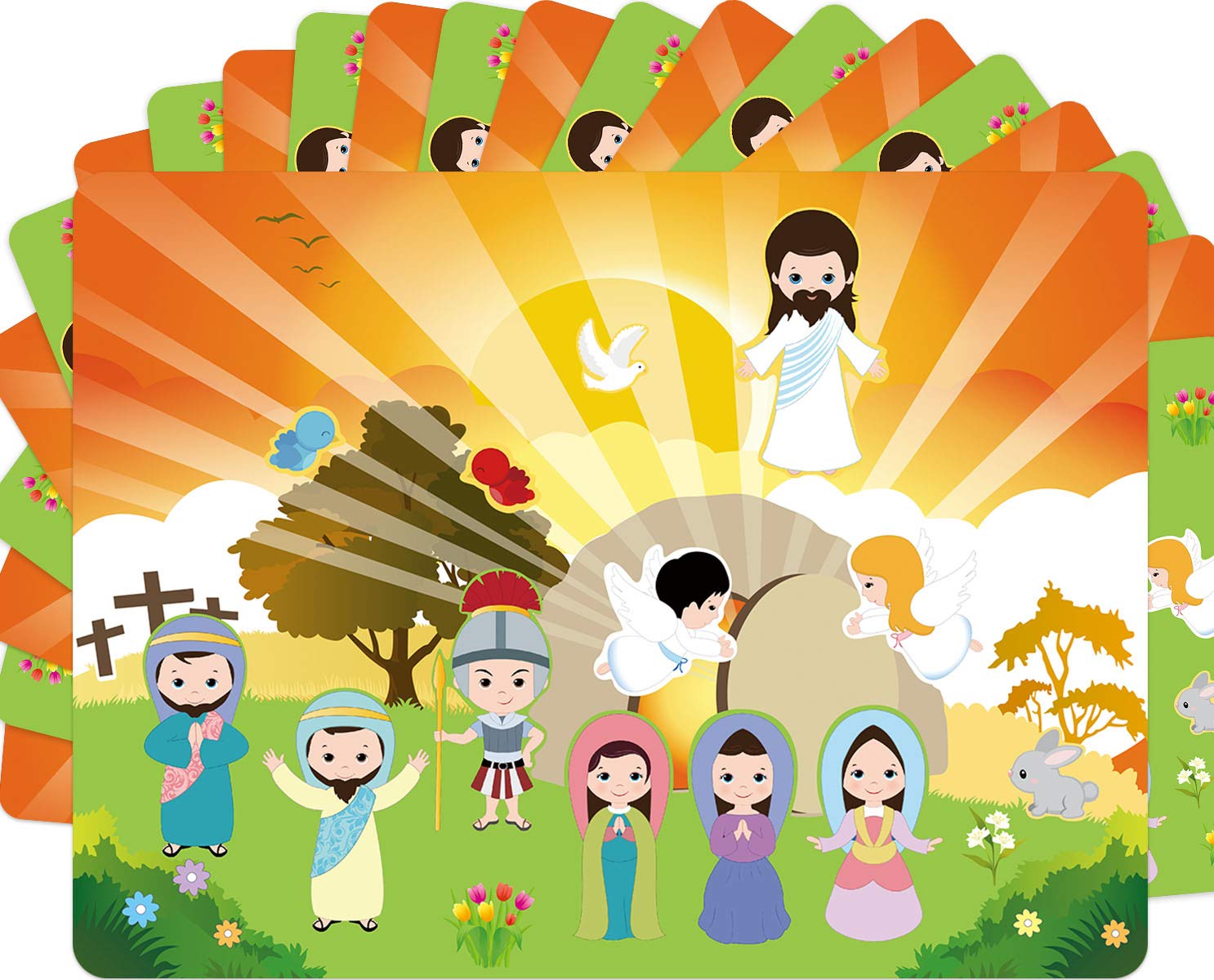 Easter Resurrection Stickers - 11 Sets of 'He Lives' Sticker Scenes for Kids Bible Activities | Indoor Christian Games & Sunday School Crafts