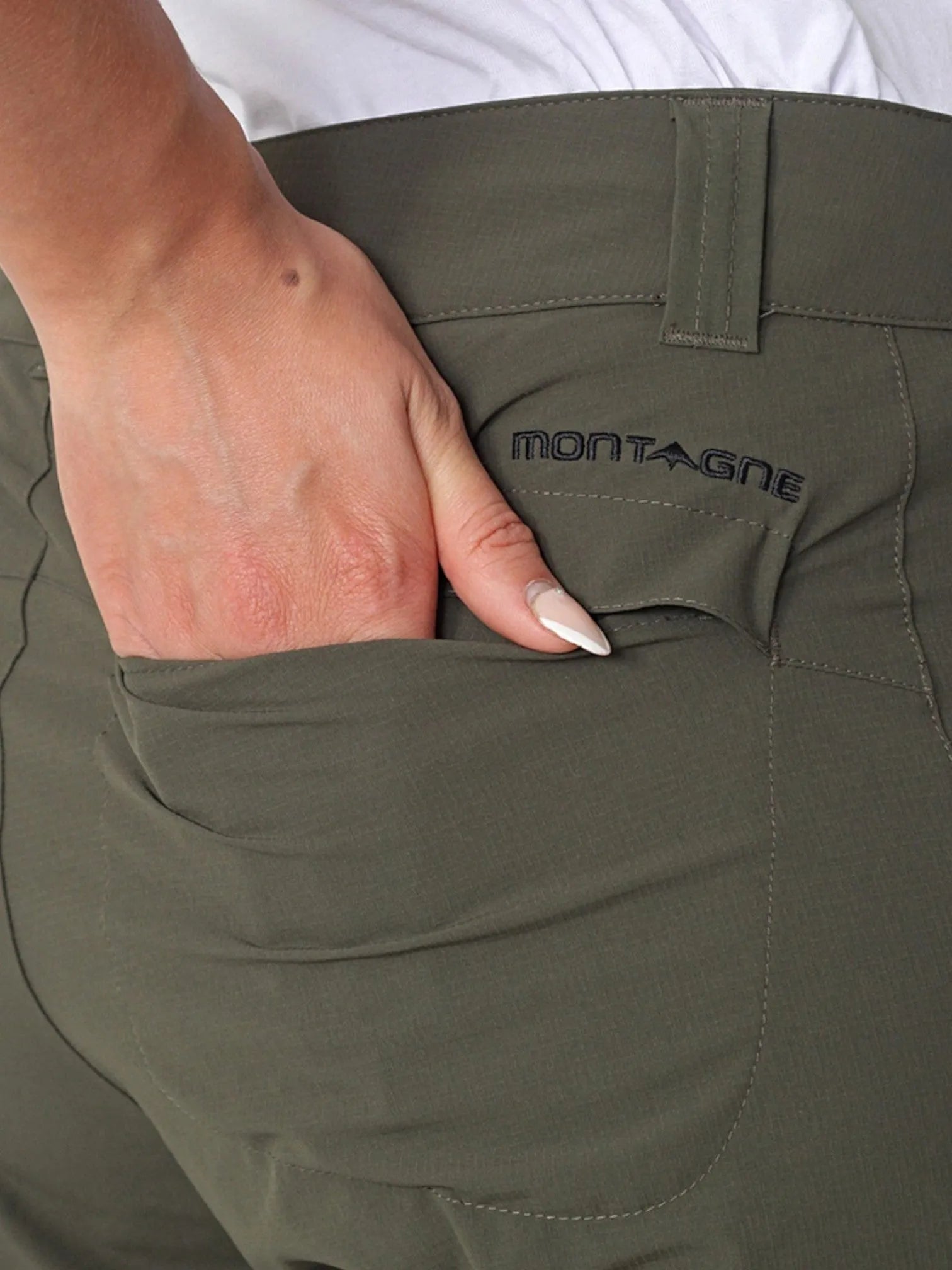 Women's Convertible Hiking Pants Jamaica Trekking Military Green - Lightweight Quick-Dry for Outdoor Adventures, Camping & Travel