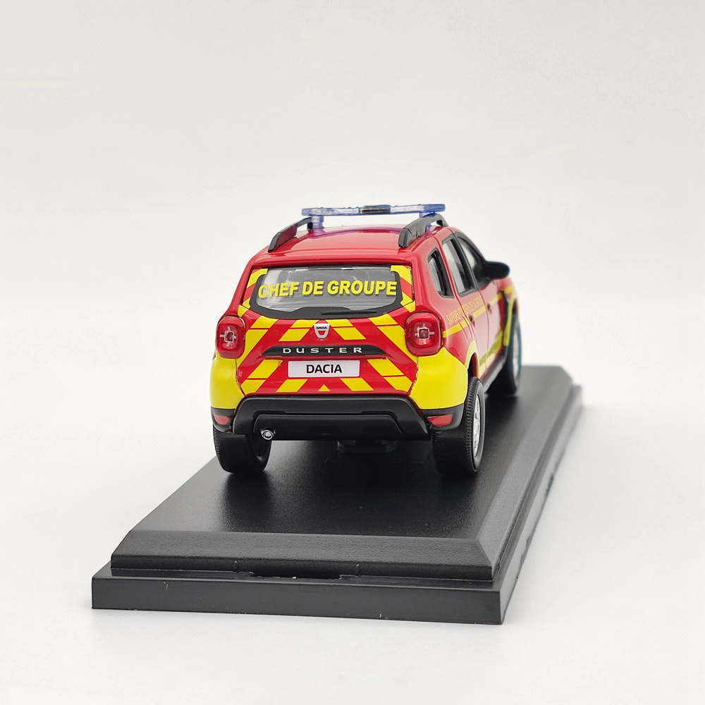 1/43 Scale Norev Dacia Duster 2020 Fire Chief Vehicle Diecast Model Car - Collector's Toy Gift for Adults & Kids - Perfect for Display, Play, and Firefighter Enthusiasts