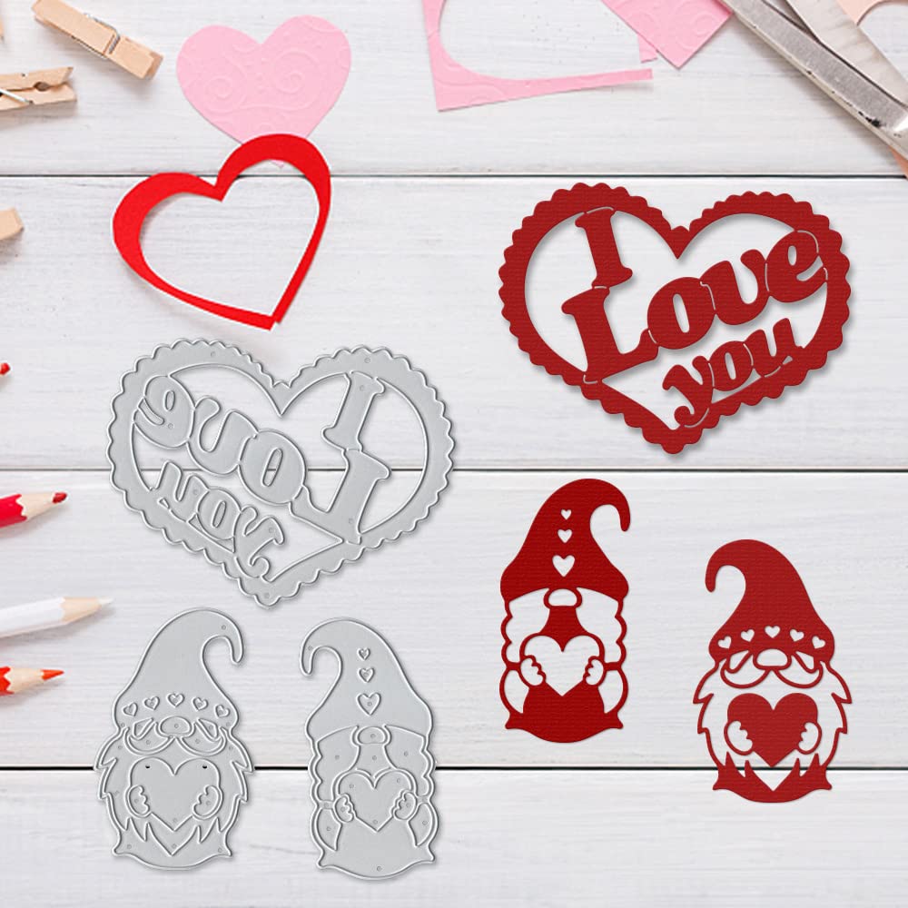 Valentine's Day Metal Cutting Dies - Love Heart Couple Elves Die Cuts for Card Making, Scrapbooking, DIY Photo Album & Craft Decoration | Perfect for Valentine's Cards, Wedding Invitations, and Handmade Greeting Cards