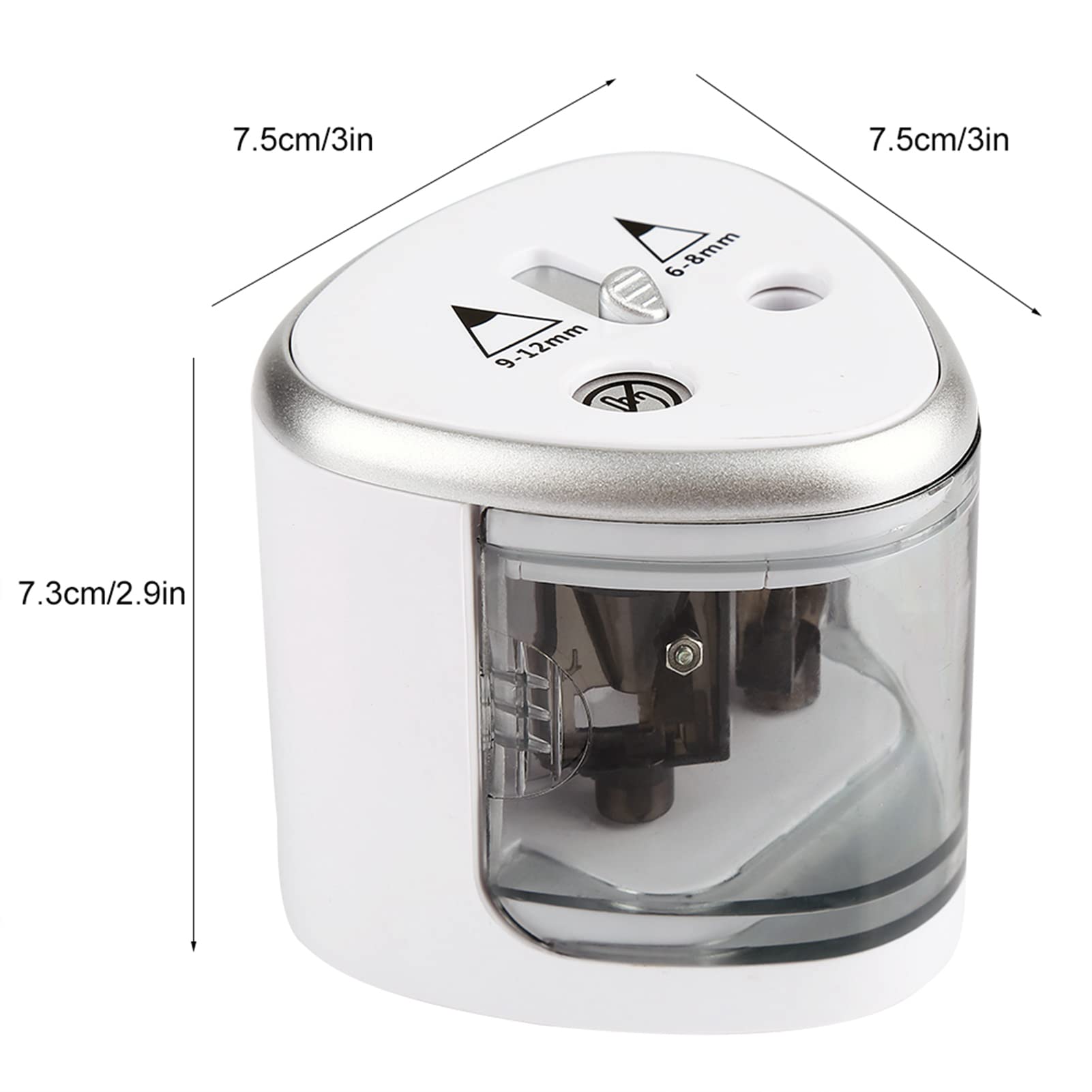 Electric Pencil Sharpener for Colored Pencils & Crayons - Dual Hole Automatic Sharpener for Standard Pencils, Art Supplies & Makeup Tools - Perfect for Office, School & Artist Studio Use