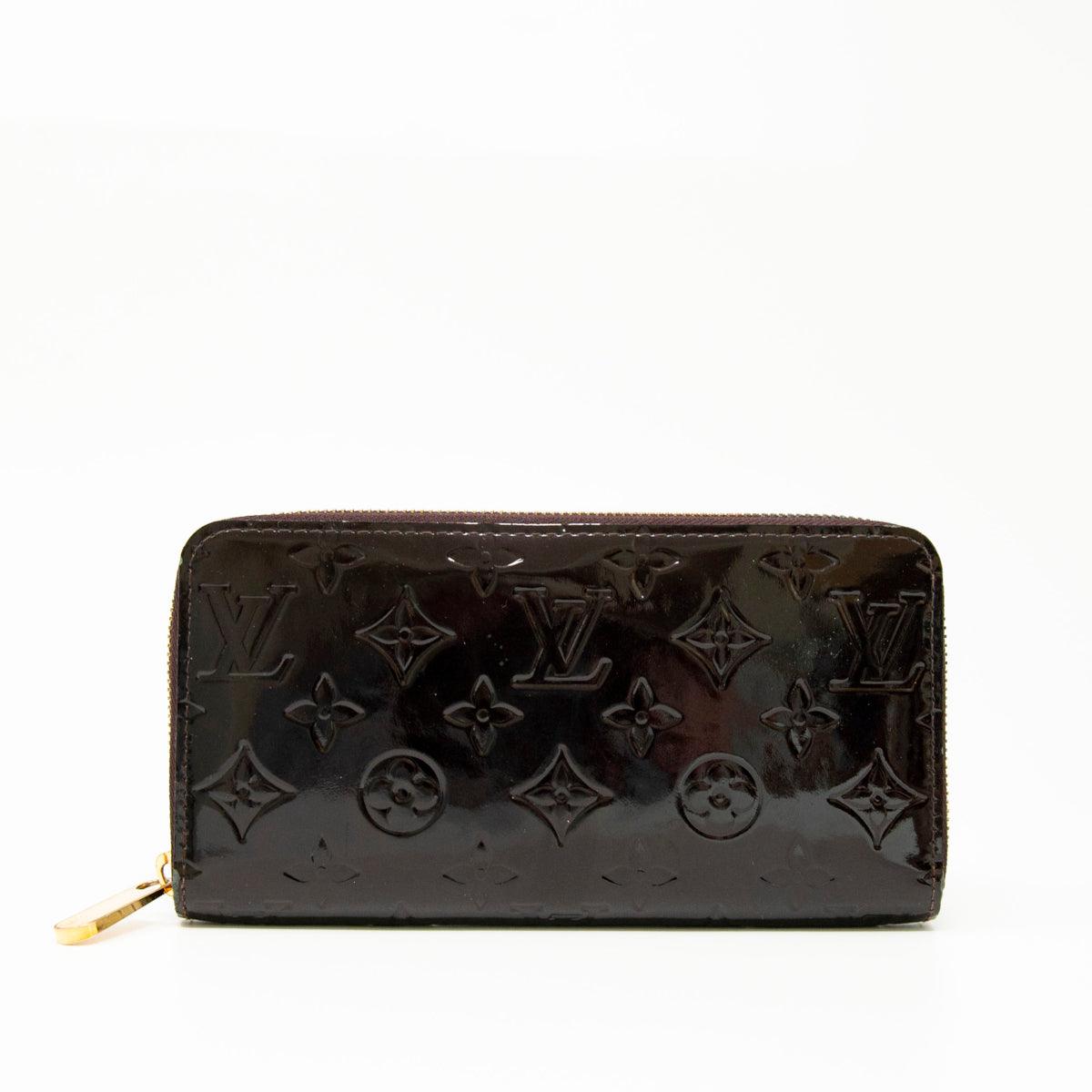 Authentic Louis Vuitton Burgundy Monogram Vernis Long Zip Wallet for Women | Luxury Leather Billfold with Multiple Card Slots | Perfect for Everyday Use, Travel & Gift Giving