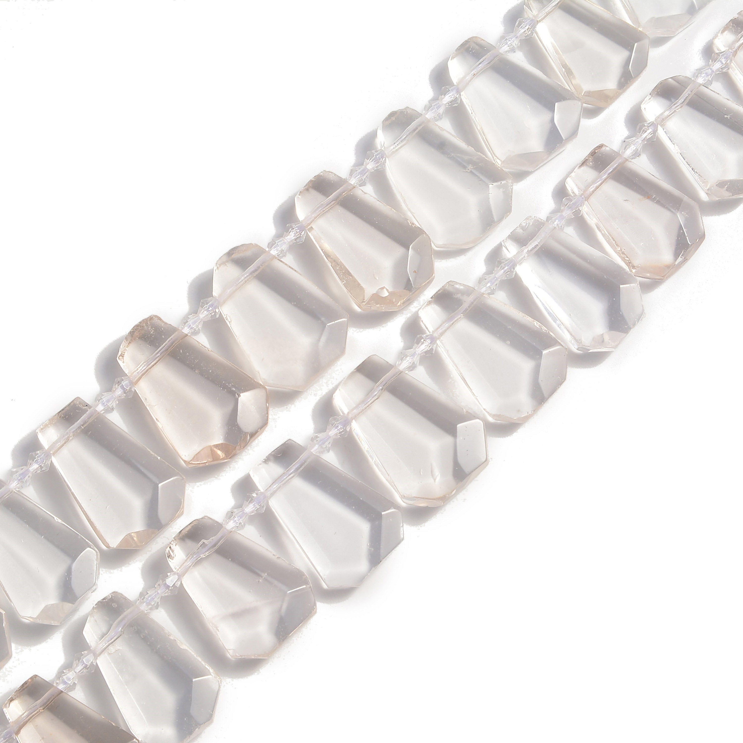 Premium Clear Quartz Faceted Trapezoid Beads - 15x20mm to 18x27mm Graduated Sizes - 15.5 Inch Strand for Jewelry Making, DIY Crafts & Healing Crystal Bracelets - Perfect for Beading, Wire Wrapping & Spiritual Healing Practices