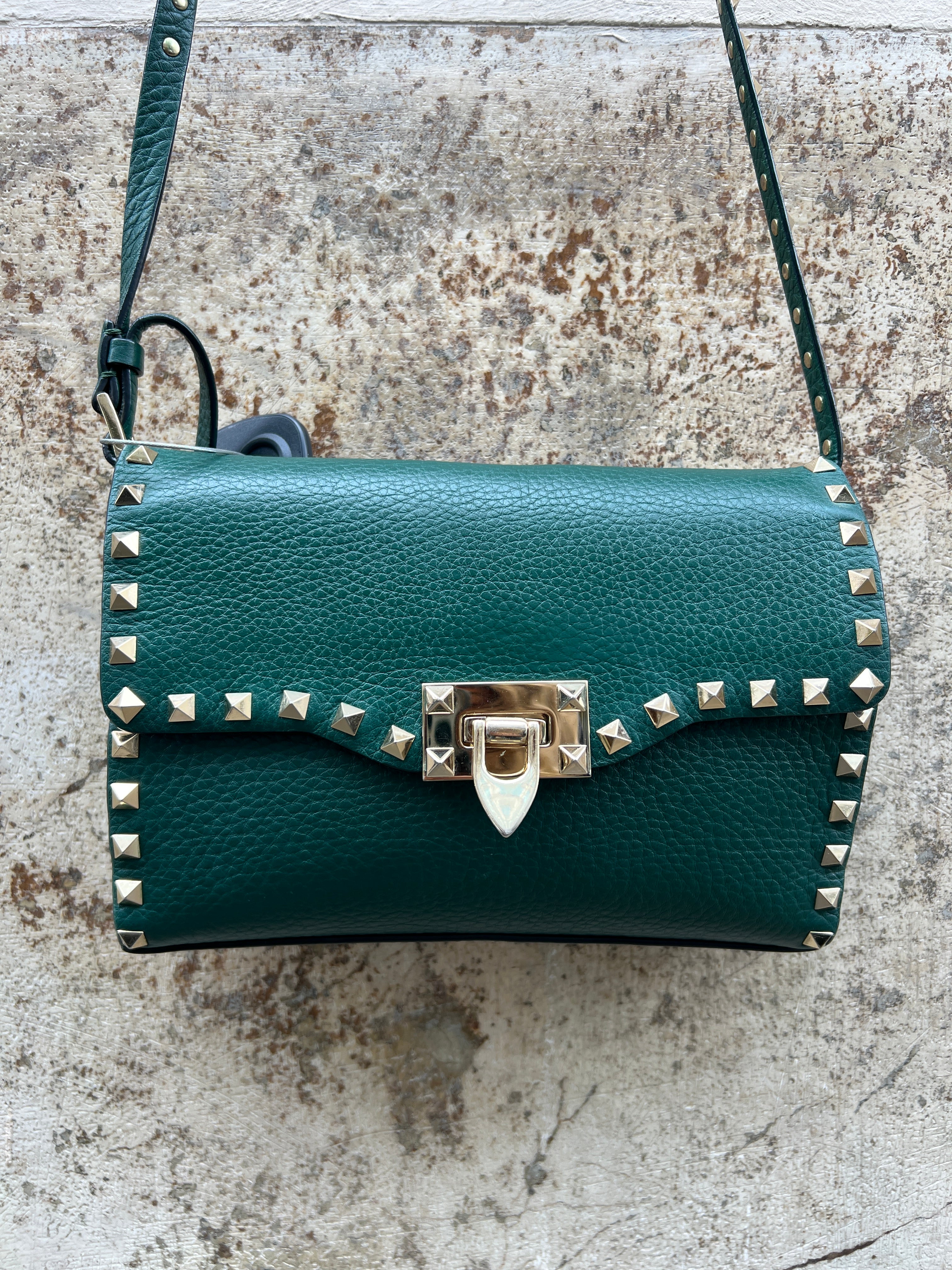 Vantino Studded Crossbody Bag in Green | Stylish Leather Shoulder Bag for Women | Perfect for Parties, Work & Everyday Use