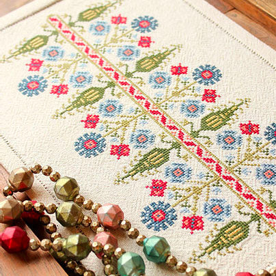 Premium Mediterranean Folk Cross Stitch Kit - Delphian Cornflower Design | DIY Embroidery Craft for Home Decor, Wall Art & Gift Giving