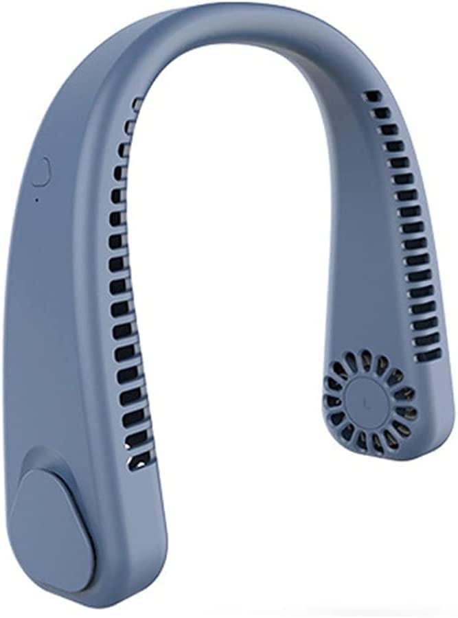 JYYBN Bladeless Neck Fan - USB Rechargeable Portable Fan for Home, Office, Outdoor & Sports | Ultra Quiet Personal Cooling Fan | Blue Portable Air Conditioner for Travel, Gym, Camping & Summer Activities