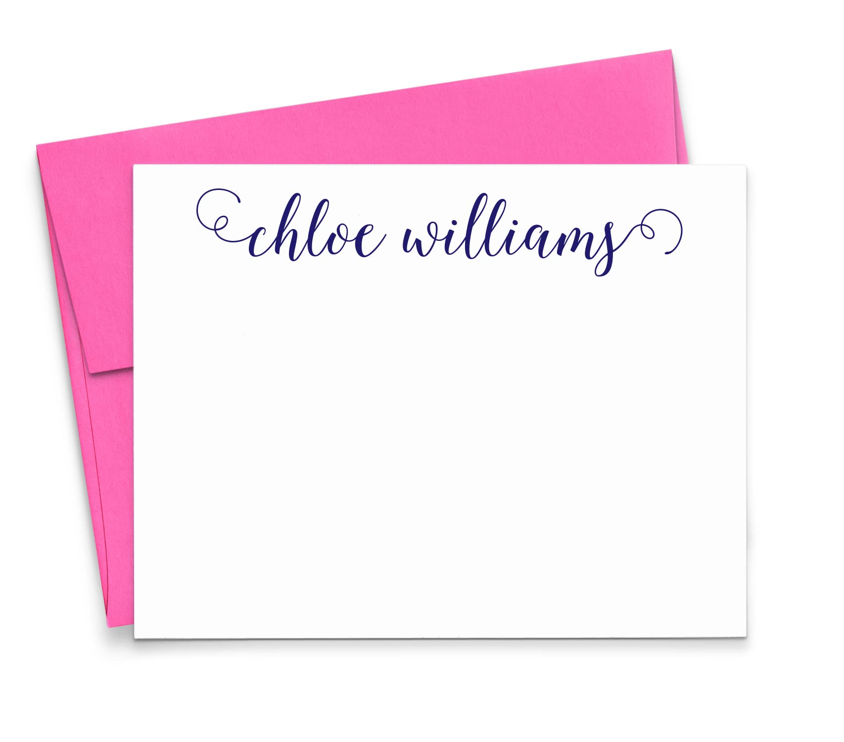 Personalized Calligraphy Stationery Set - 10 Flat Note Cards & Envelopes for Thank You Notes, Greetings & Special Occasions | Elegant Custom Stationary Gift