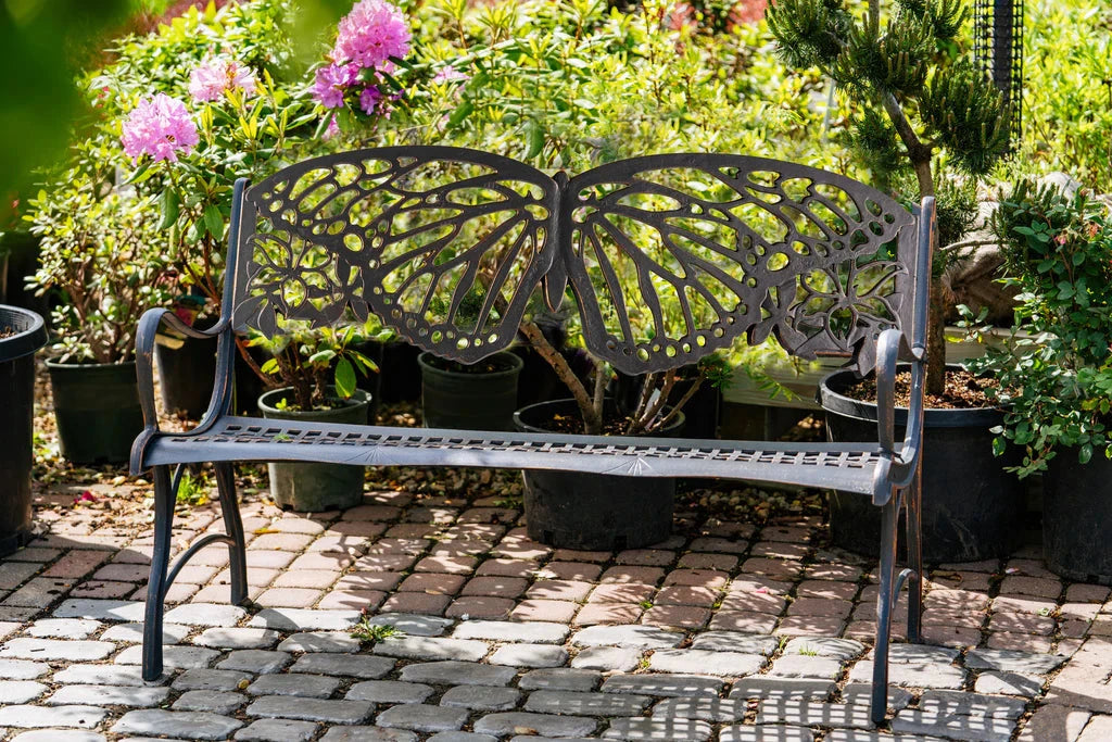 Outdoor Butterfly Bench - Elegant Garden Bench for Patio, Lawn, and Backyard - Perfect for Relaxing and Decorating Outdoor Spaces