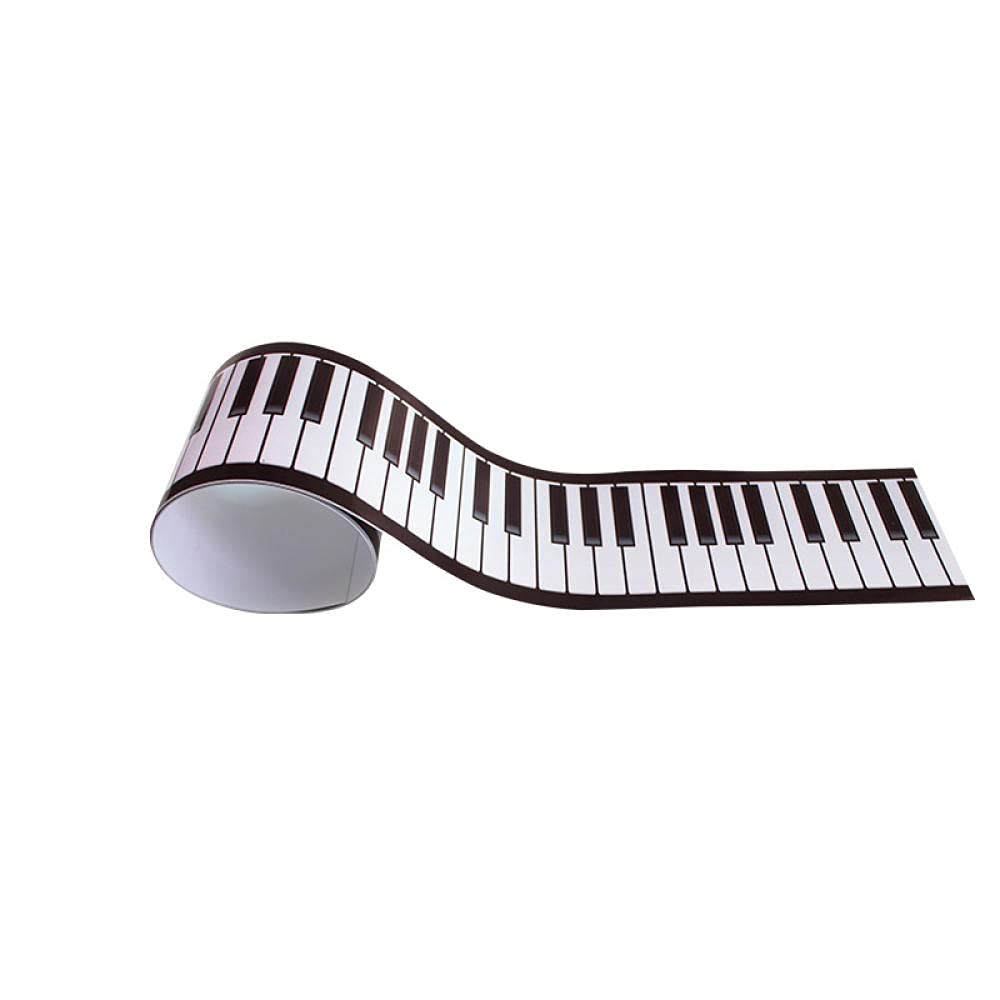 Peel and Stick Wallpaper Border - Removable Self-Adhesive PVC Trim for Bedroom, Kids Room, Living Room, Bathroom & Kitchen - Waterproof 10x200cm Straight Rolled Design - Perfect for Piano Keyboard Walls, Accent Walls & Home Decor