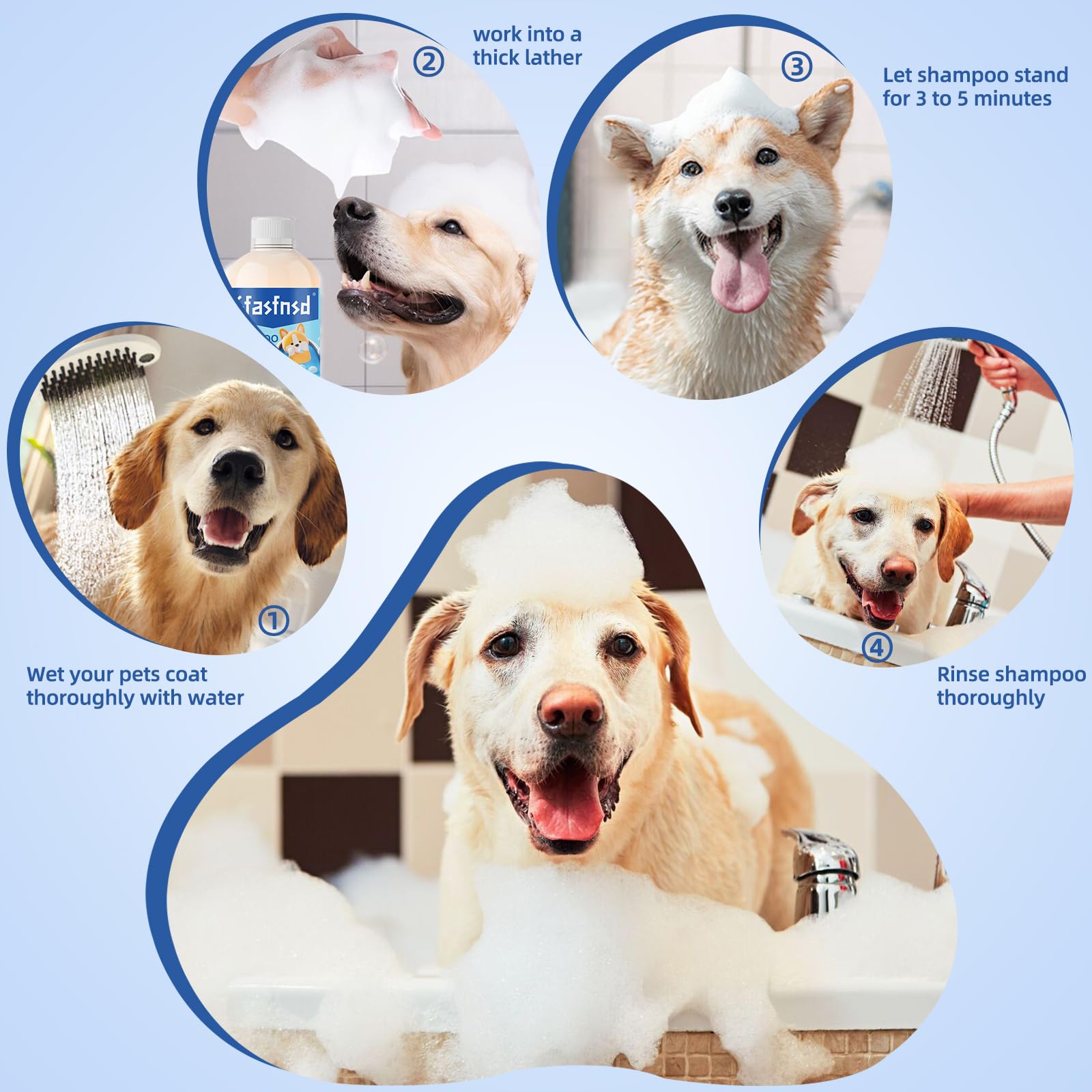 **Natural Cat & Dog Shampoo & Conditioner - Gentle Cleansing for Dry, Tangled Hair & Sensitive Skin | Itch Relief & Deodorizing Pet Wash (16.9 fl oz) - Perfect for Bath Time & Grooming Sessions**