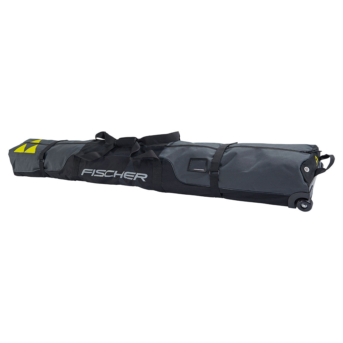 Fischer Double Ski Bag with Wheels - Waterproof Travel Ski Carrier for Airplanes & Road Trips - Durable Ski Storage for 2 Pairs of Skis & Poles