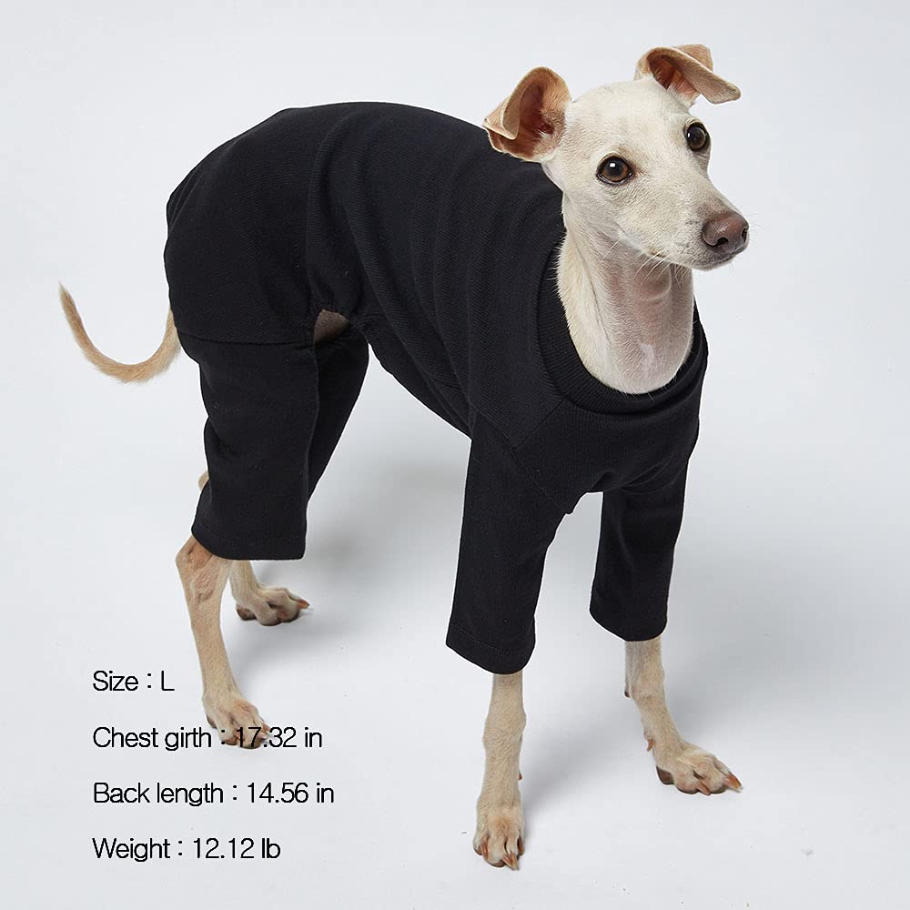 Soft Stretchable Dog Pajamas for Small Dogs - Cozy Onesie Jammies & Bodysuit (Small, Basic Black) - Perfect for Indoor Lounging & Winter Warmth