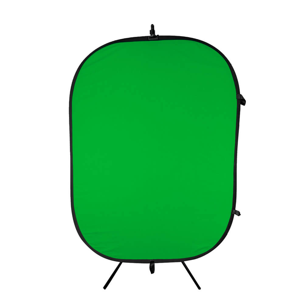 Green & Blue Collapsible Video Background with Stand & Clamp Set - Perfect for YouTube, TikTok & Zoom Meetings