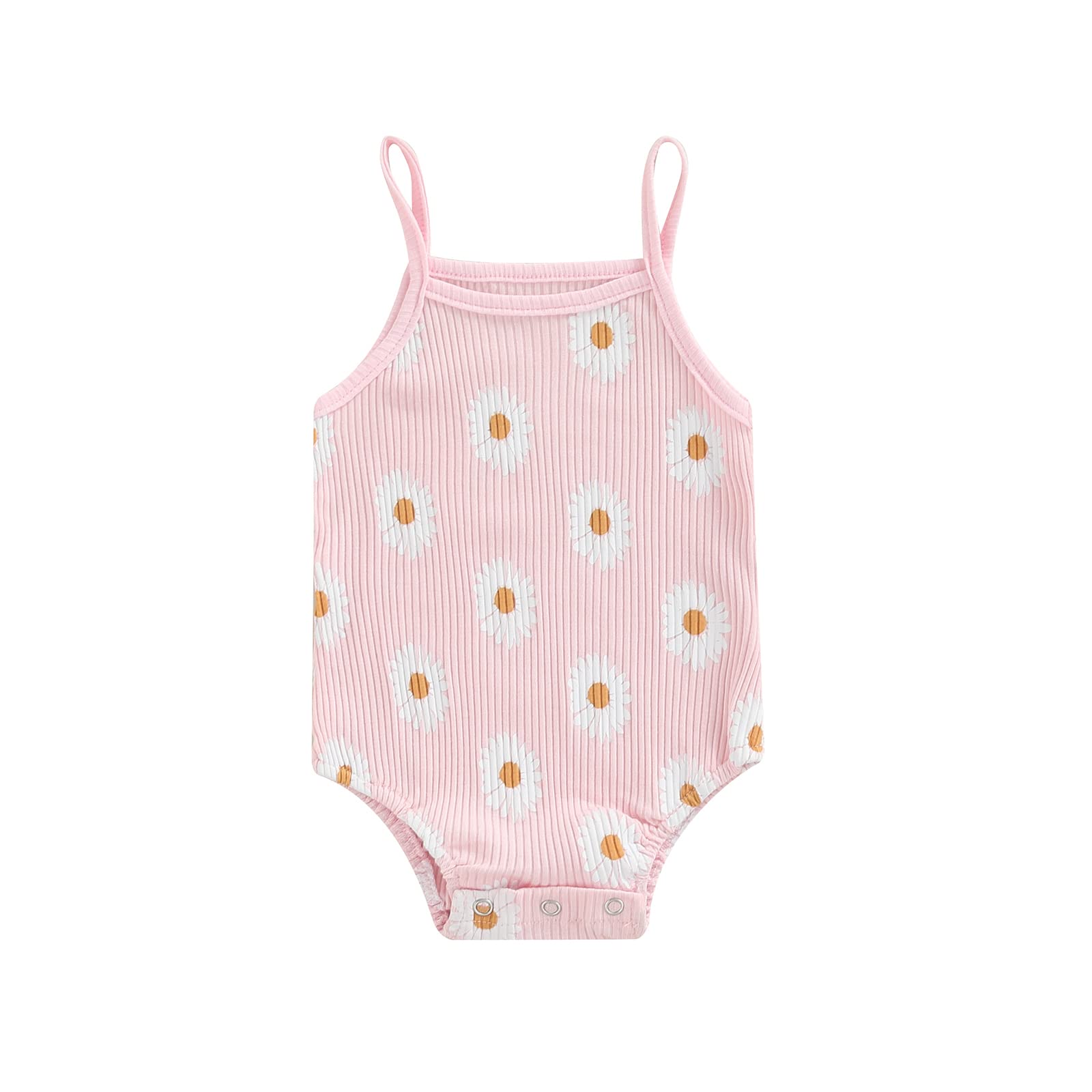 Adorable Floral Baby Girl Onesie - Soft Ribbed Cotton Romper for Newborns & Infants | Perfect for Summer Outfits, Photo Shoots & Playtime