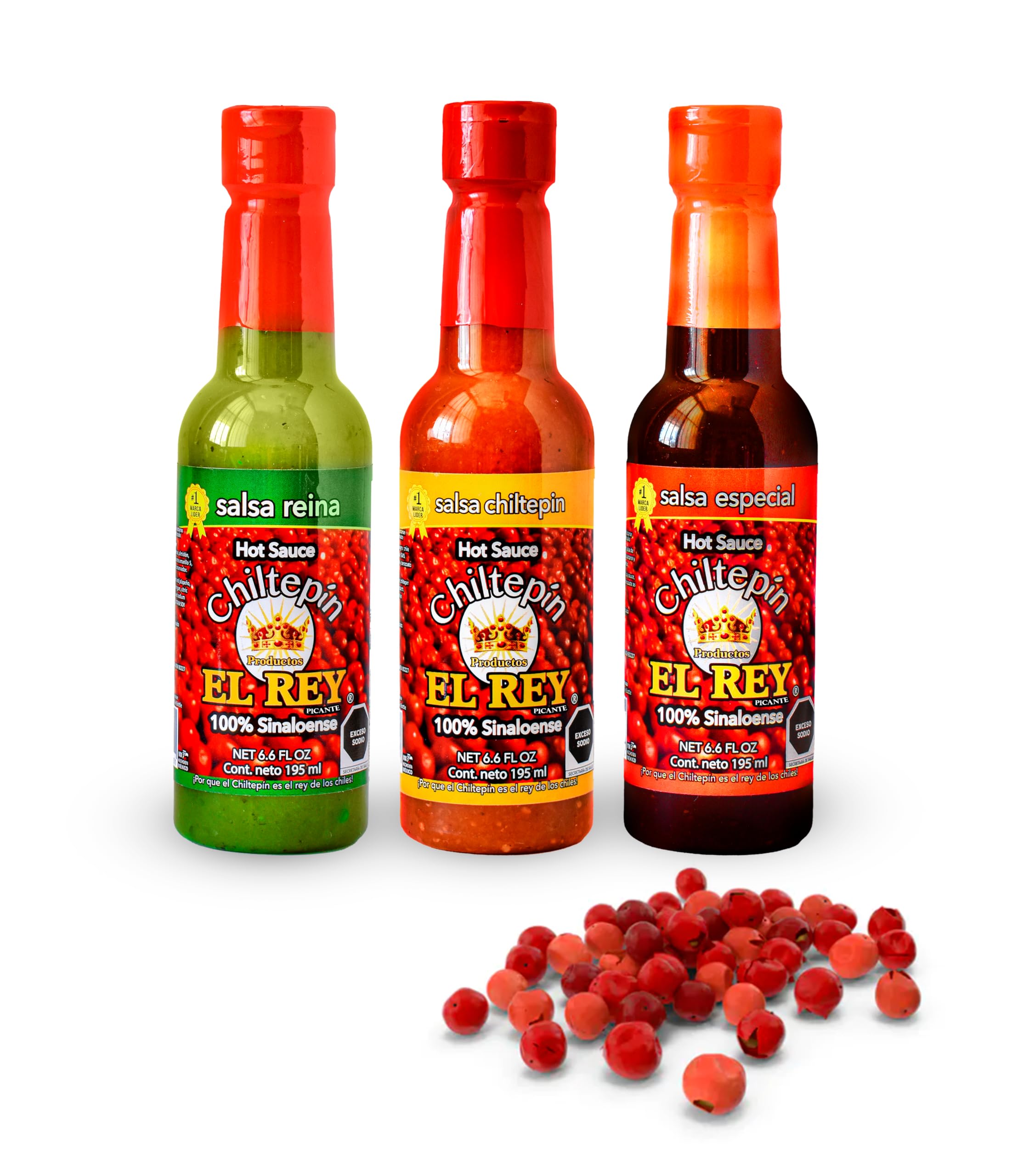 Chiltepin El Rey Hot Sauce Bundle - Handmade Salsas from Sinaloa, Mexico | Perfect for Tacos, Wings & Spicy Food Lovers