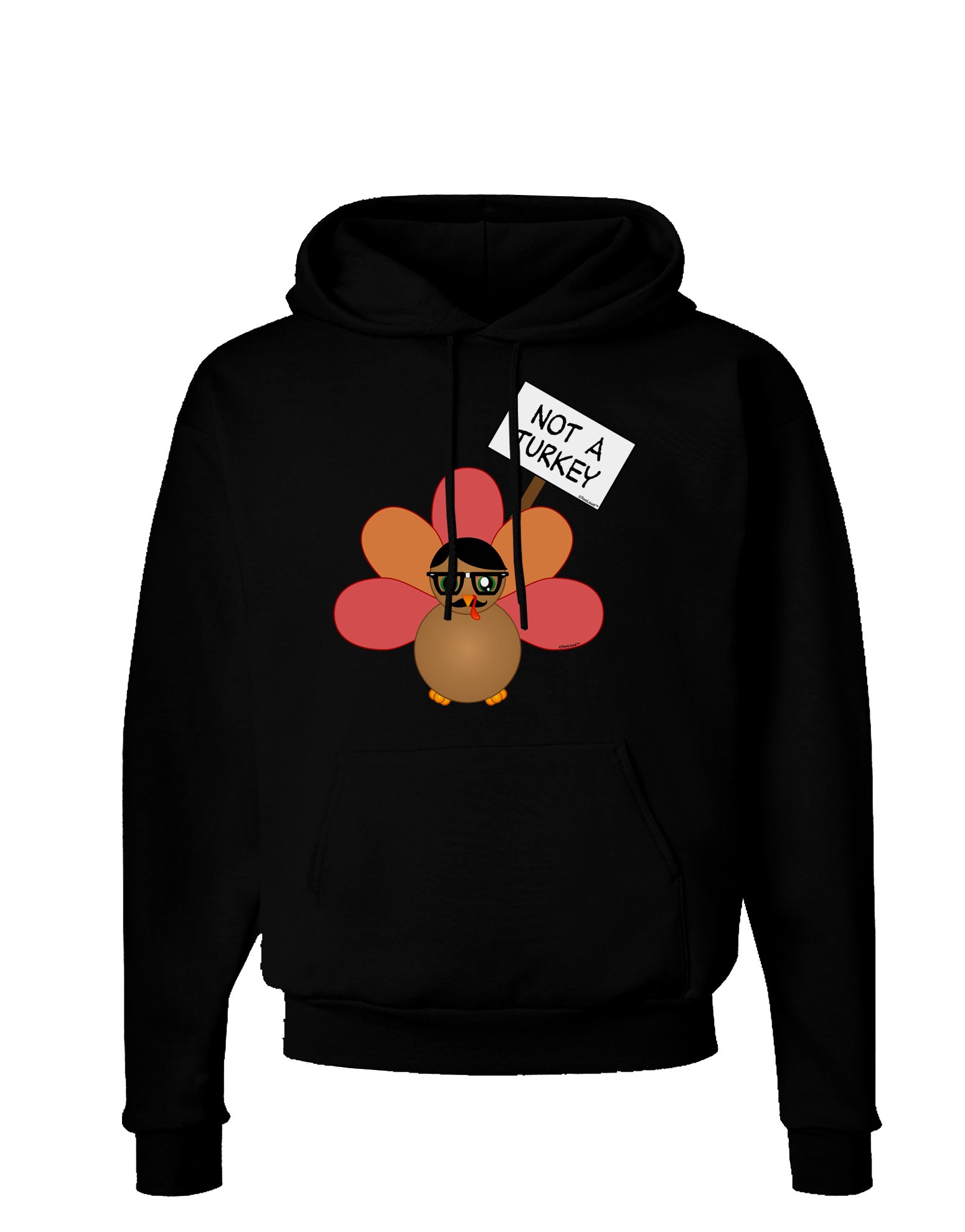 Funny Thanksgiving Turkey in Disguise Dark Hoodie - Warm Hooded Pullover Sweatshirt with Pockets | Perfect for Holiday Parties, Family Gatherings & Festive Outfits