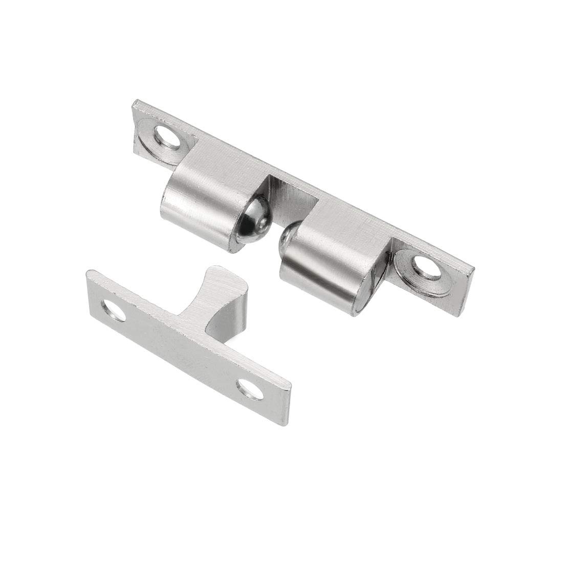 uxcell 2-Pack Brass Double Ball Cabinet Door Catches, 50mm Tension Latches in Silver Tone - Perfect for Closet Doors, Kitchen Cabinets & Furniture Hardware